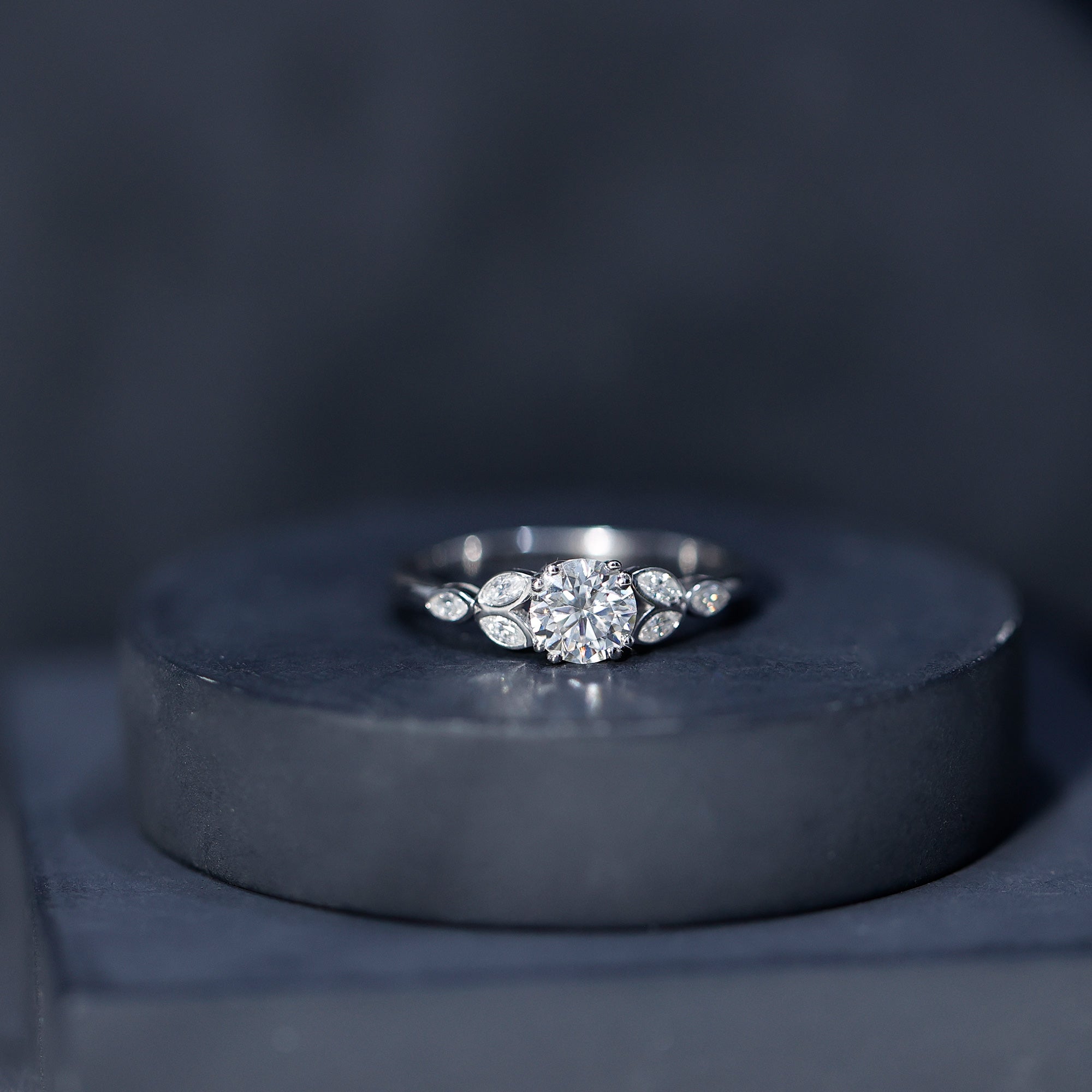 Certified 0.9 Carat Round Diamond Promise Engagement Ring For Her Lab - ( EF-VS ) - Rosec Jewels