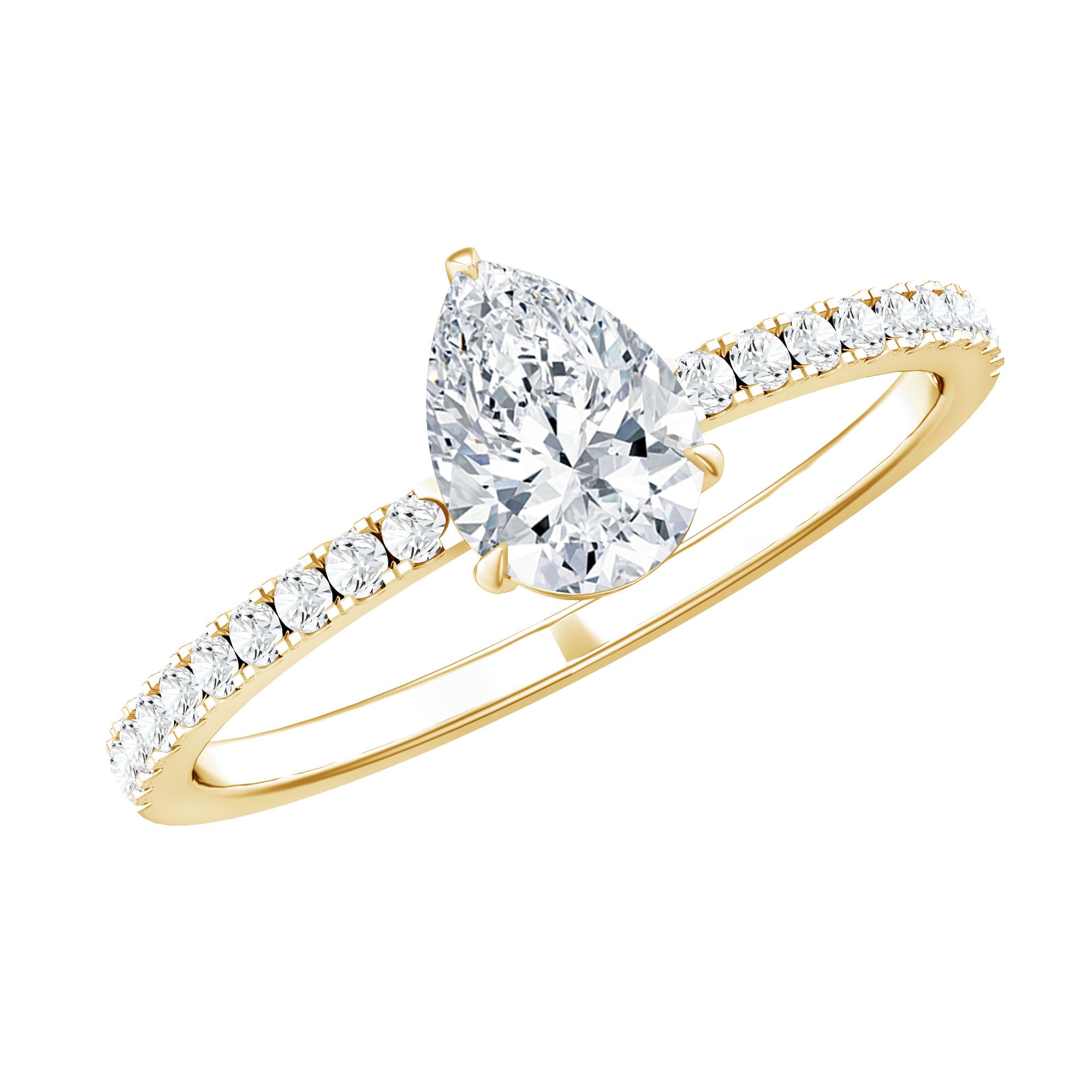 1 CT Pear Cut Man Made Diamond Engagement Ring Lab - ( EF-VS ) - Rosec Jewels