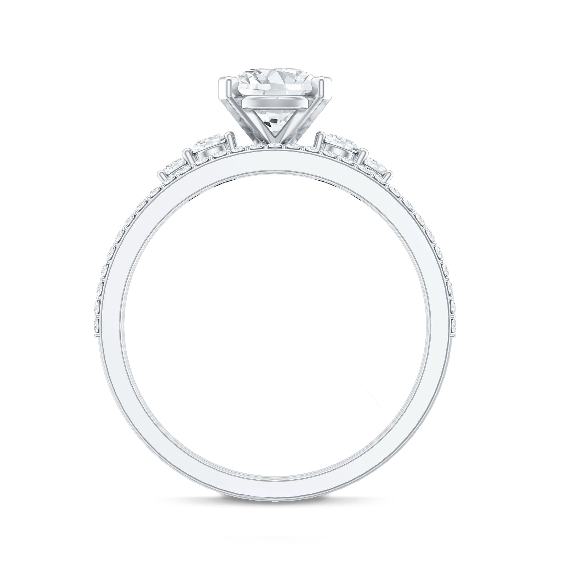 Certified Lab Grown Diamond 6X8 MM Teardrop Bridal Ring Set Lab - ( EF-VS ) - Rosec Jewels