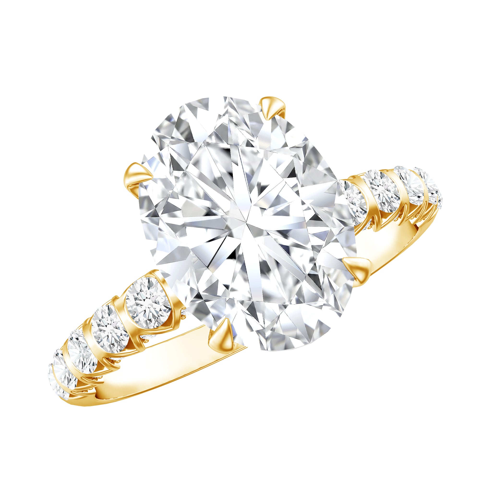 Lab Grown Diamond Oblong Engagement Ring 3 Carat with IGI Certificate Lab - ( E-VS1 ) - Rosec Jewels