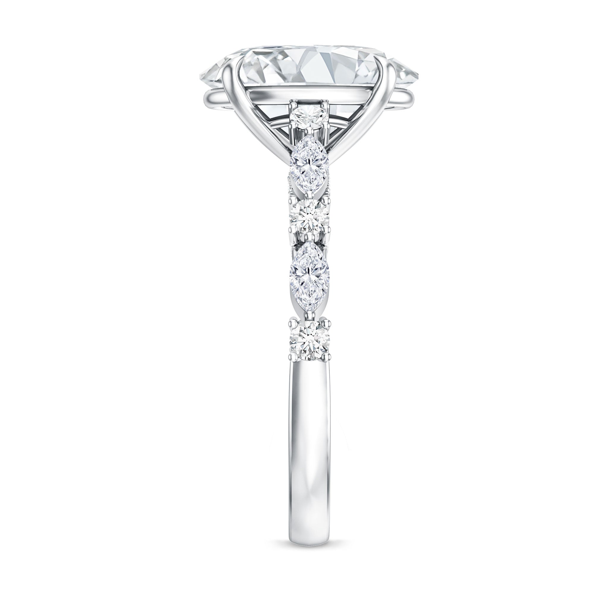 Rosec Jewels-3 Carat Oval Lab Grown Diamond Statement Engagement Ring with IGI Certificate