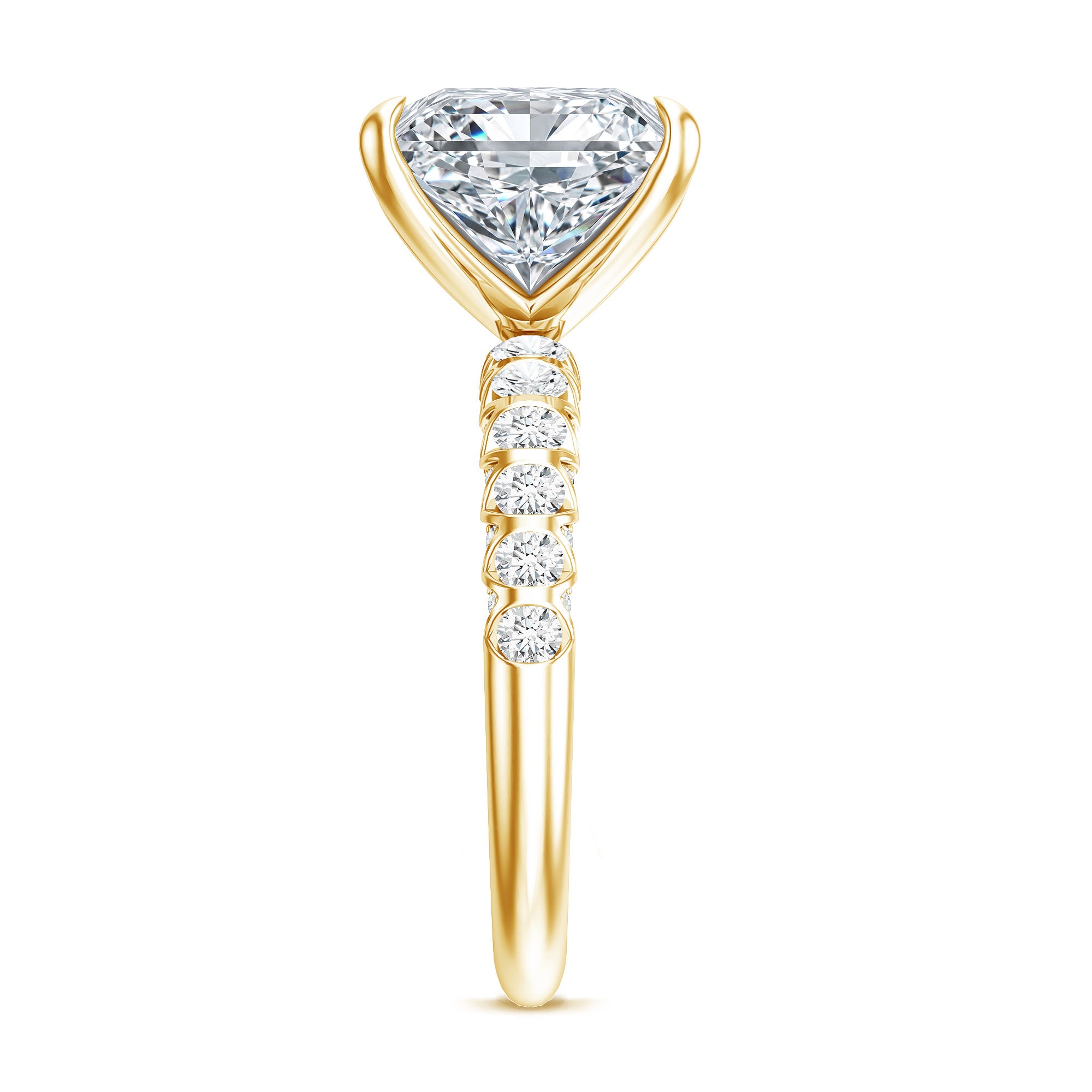 Princess Cut 5 Carat Lab Grown Big Diamond Engagement Ring IGI Certified Lab - ( E-VS1 ) - Rosec Jewels