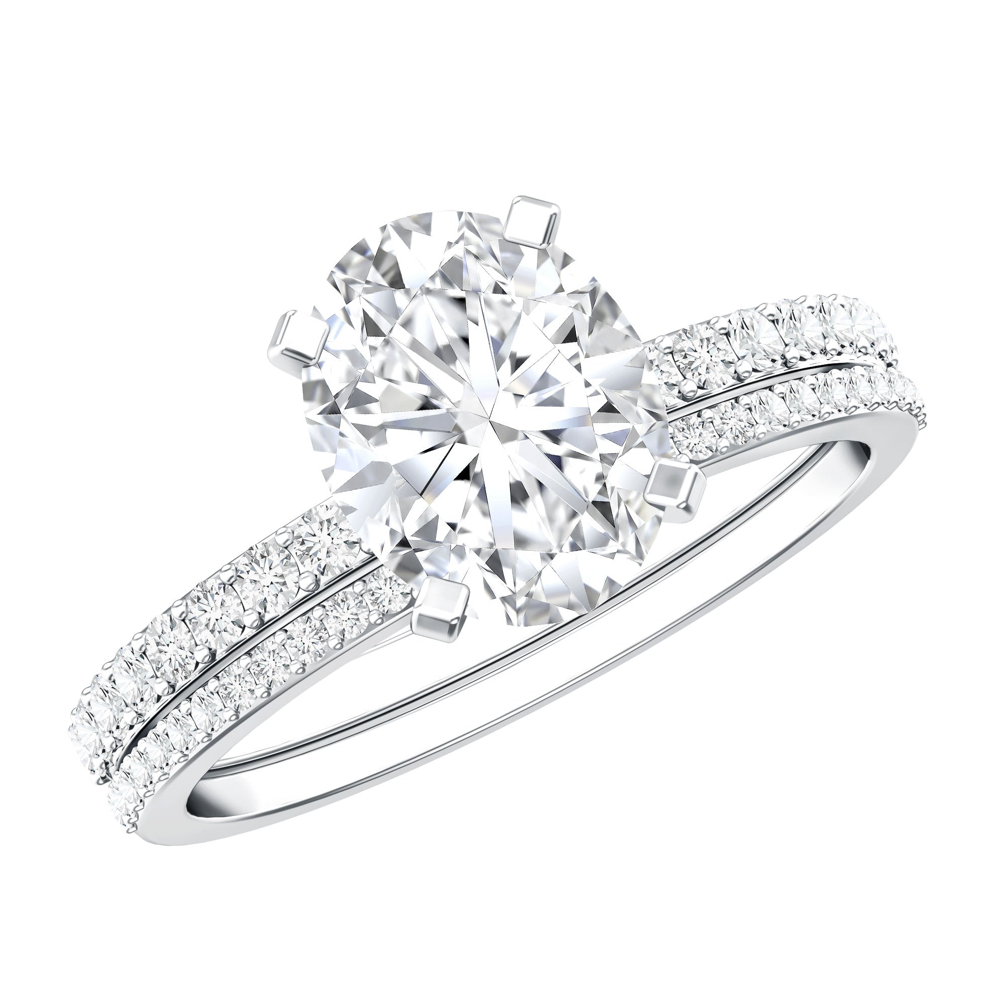 IGI Certified 2 Carat Lab Grown Diamond Oval Wedding Ring Set Lab - ( E-VS1 ) - Rosec Jewels