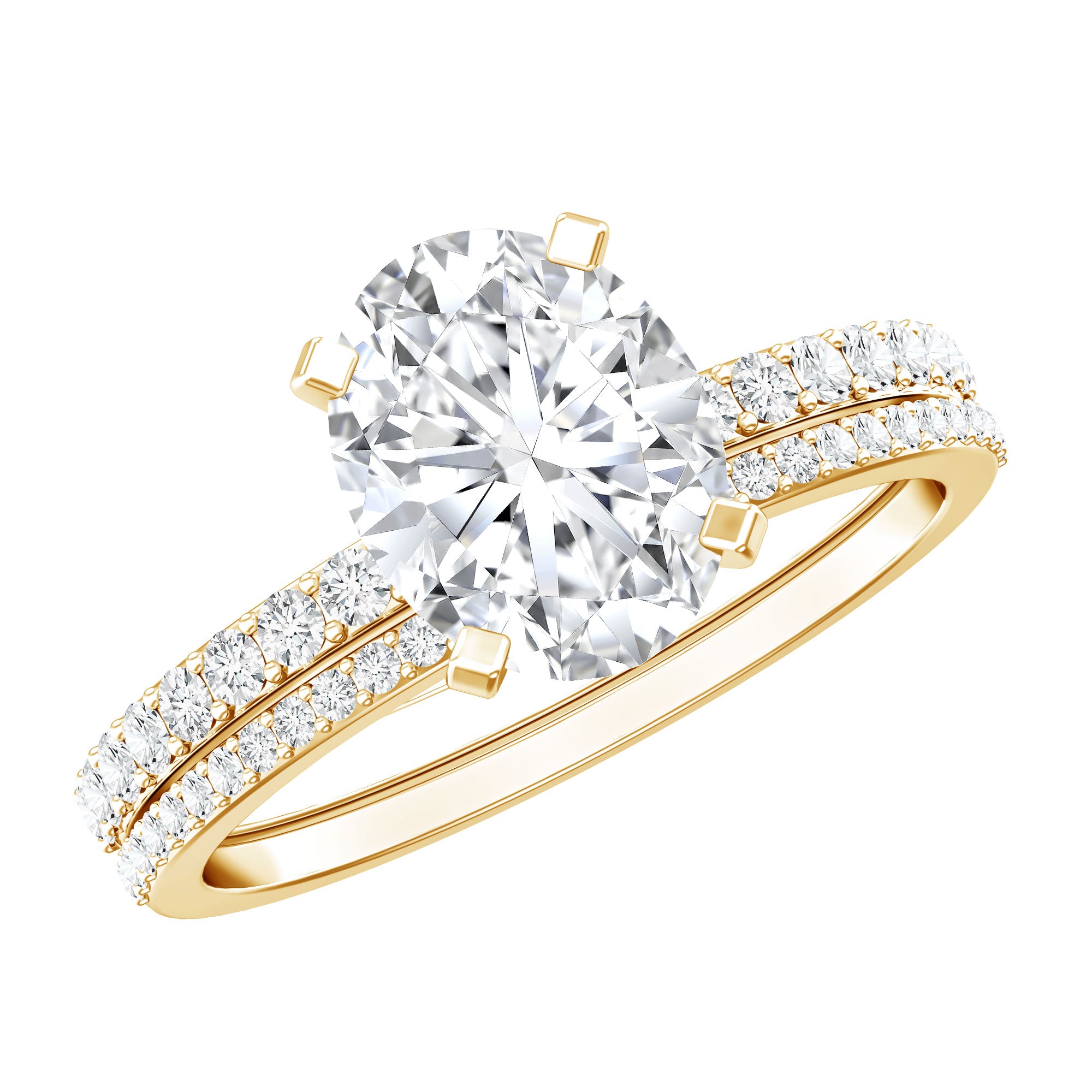 IGI Certified 2 Carat Lab Grown Diamond Oval Wedding Ring Set Lab - ( E-VS1 ) - Rosec Jewels