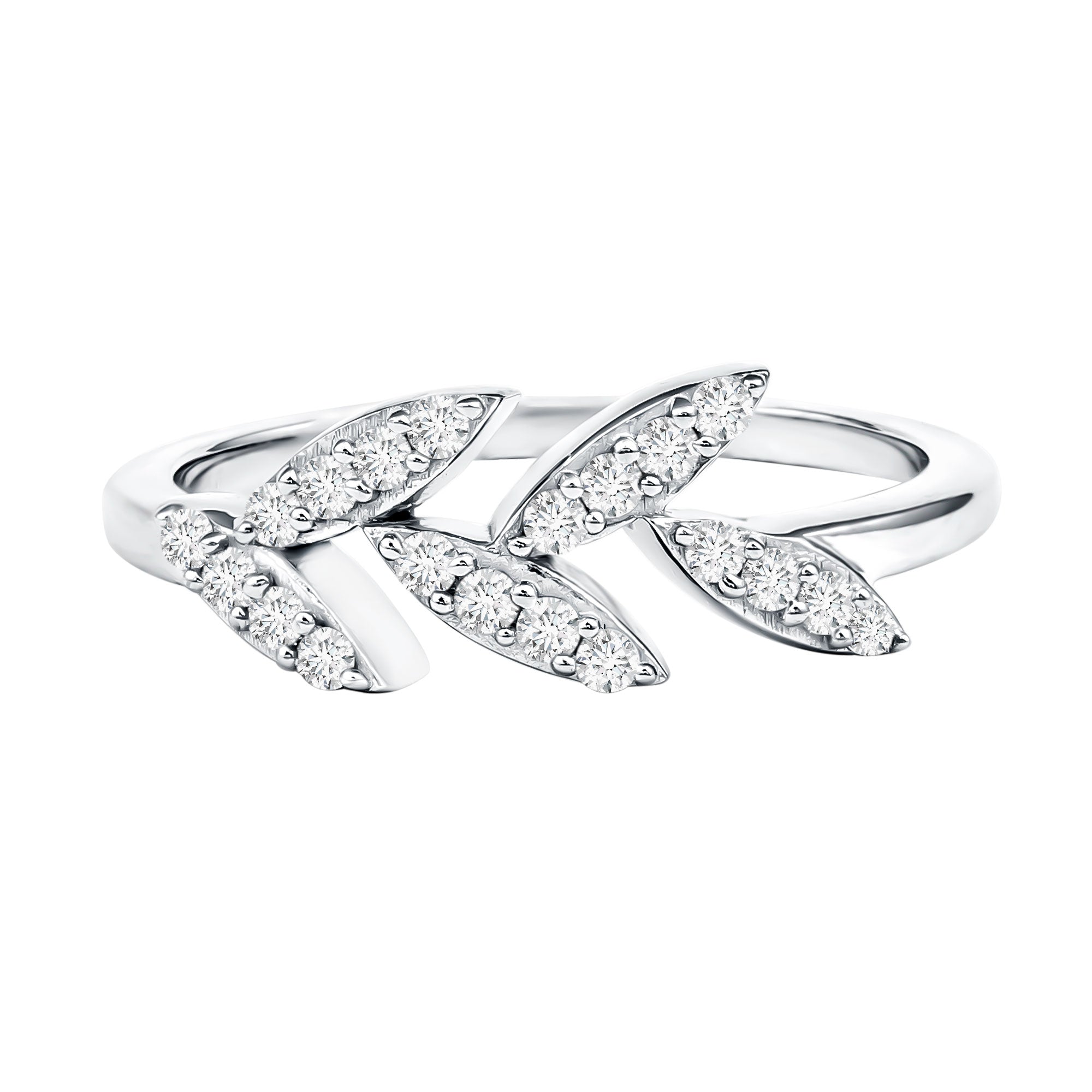 Nature Inspired Lab Grown Diamond Olive Leaf Branch Ring Lab - ( EF-VS ) - Rosec Jewels