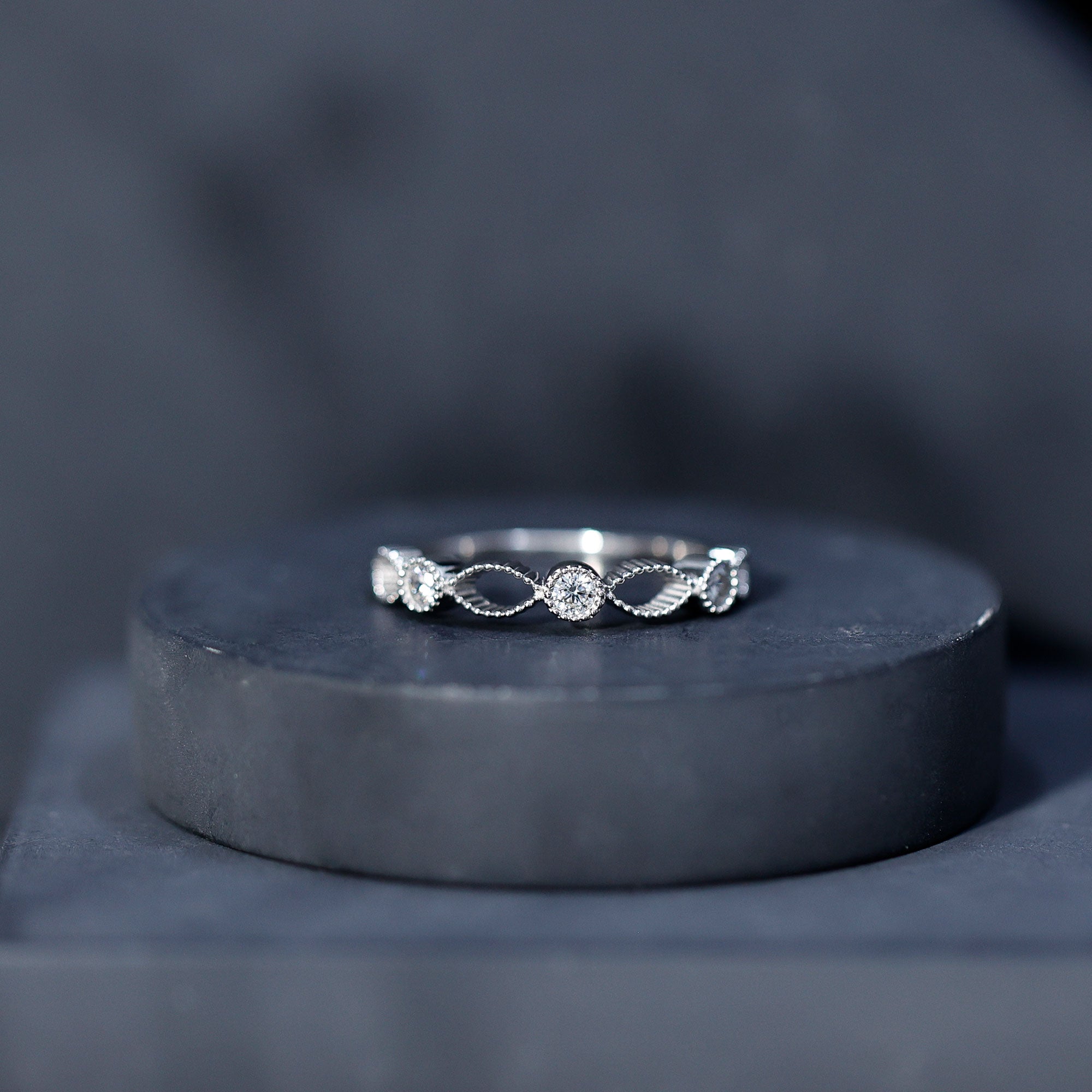 Infinity Inspired Lab Grown Diamond Stackable Ring for Women Lab - ( EF-VS ) - Rosec Jewels