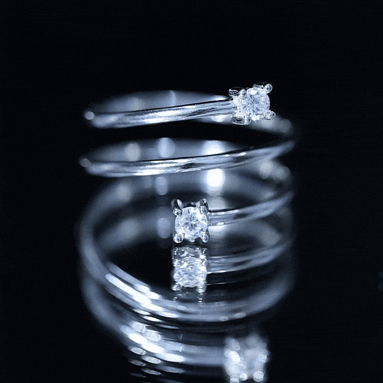 Lab Grown Diamond Spiral Ring Lab - ( EF-VS ) - Rosec Jewels