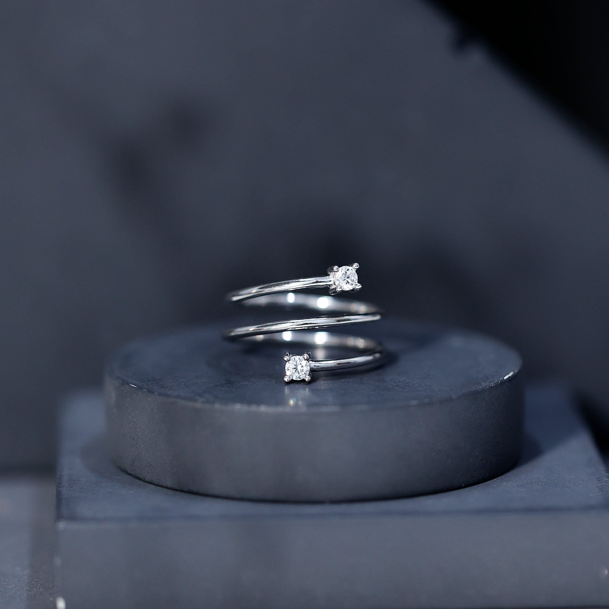 Lab Grown Diamond Spiral Ring Lab - ( EF-VS ) - Rosec Jewels