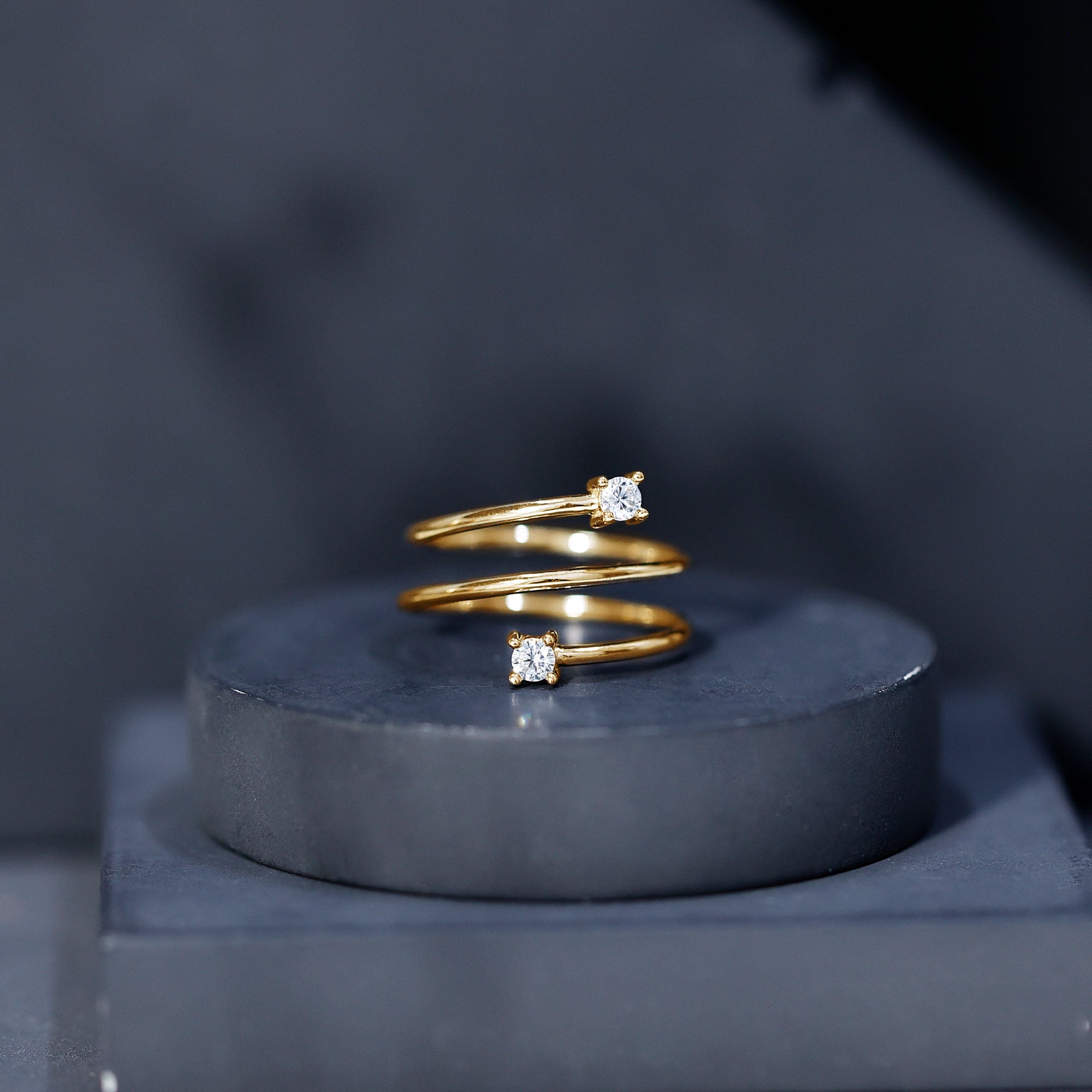 Lab Grown Diamond Spiral Ring Lab - ( EF-VS ) - Rosec Jewels