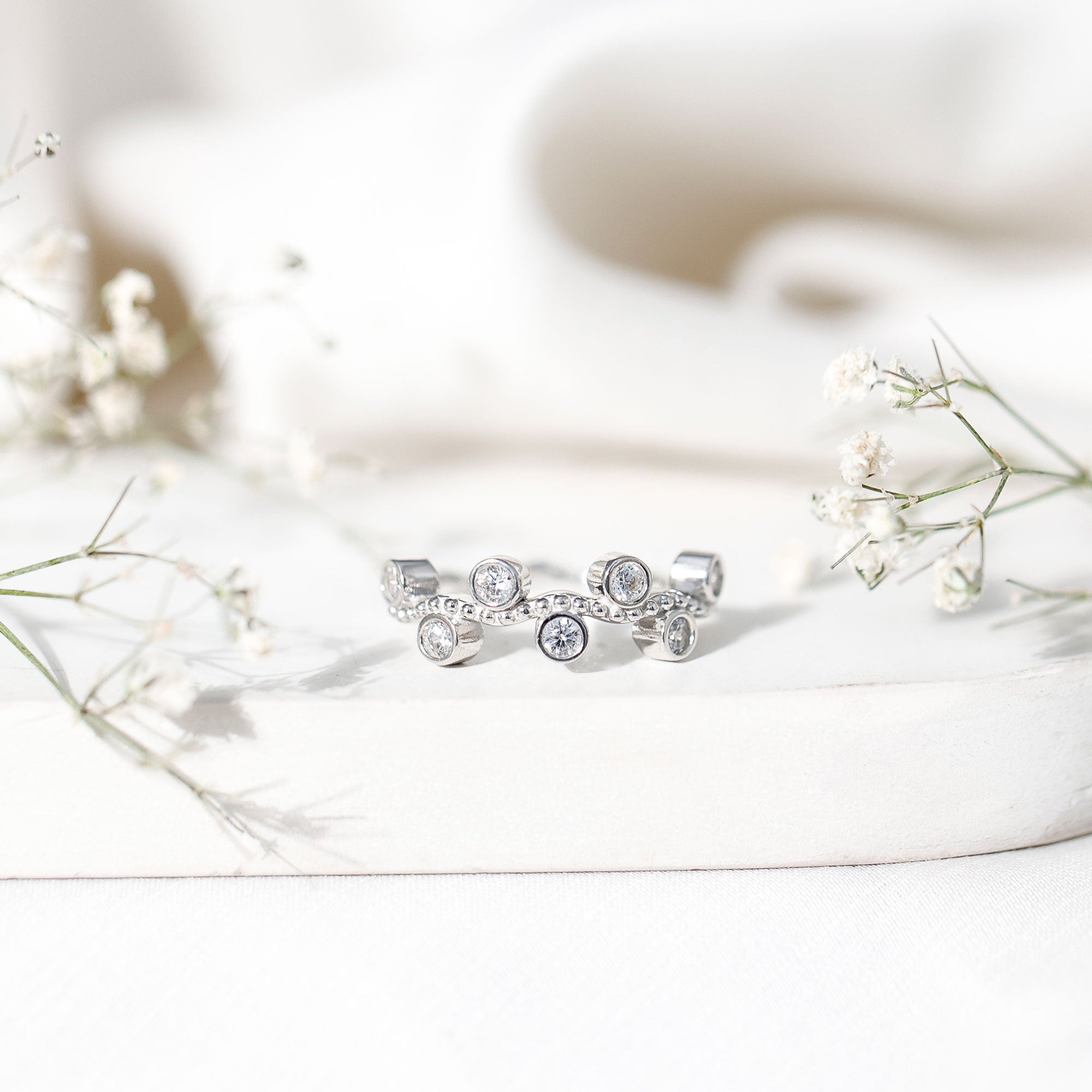 Bezel Set Lab Grown Diamond Curved Wedding Band Lab - ( EF-VS ) - Rosec Jewels