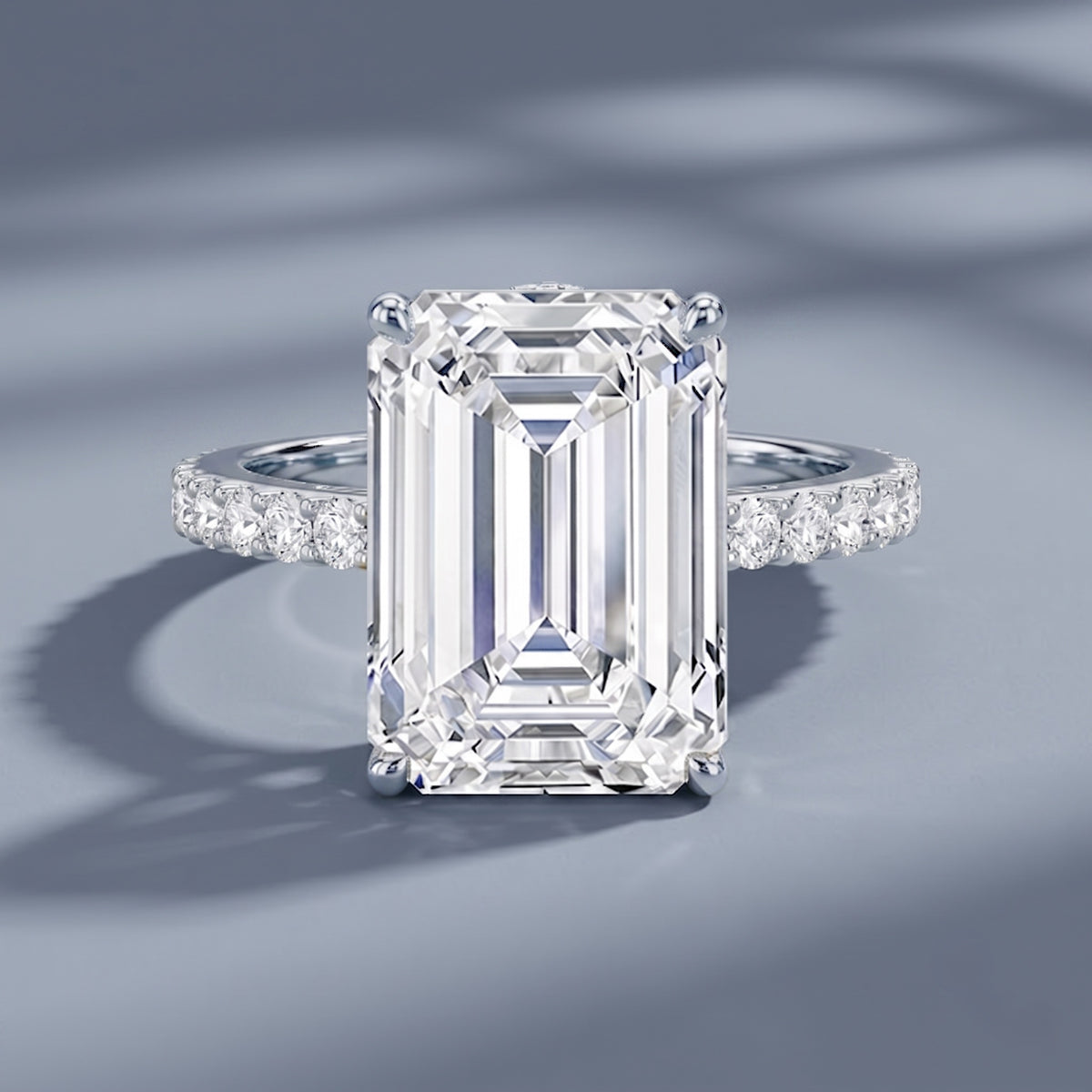 Emerald Cut 5 Carat Lab Grown Diamond Solitaire Engagement Ring IGI Certified Lab - ( E-VS1 ) - Rosec Jewels