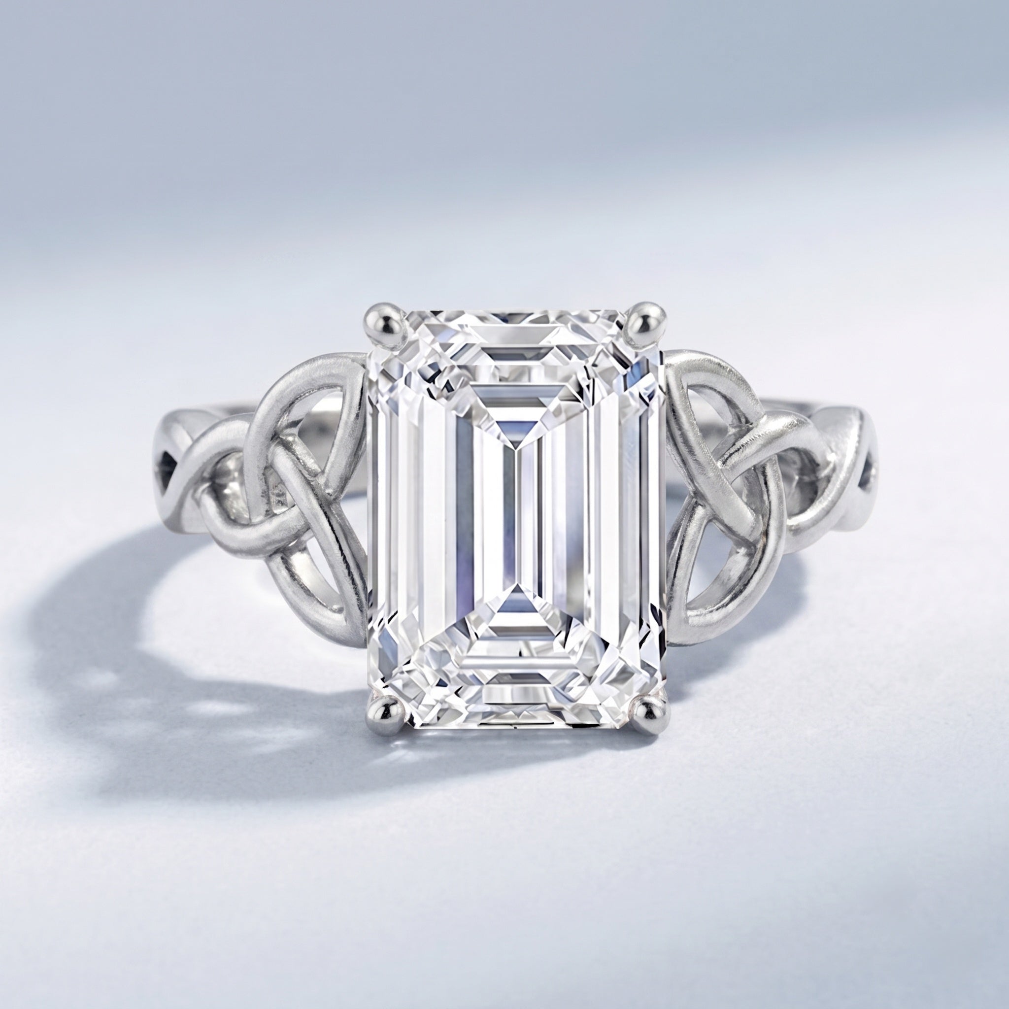 3 Carat Lab Created Diamond Celtic Design Engagement Ring with IGI Certificate Lab - ( E-VS1 ) - Rosec Jewels