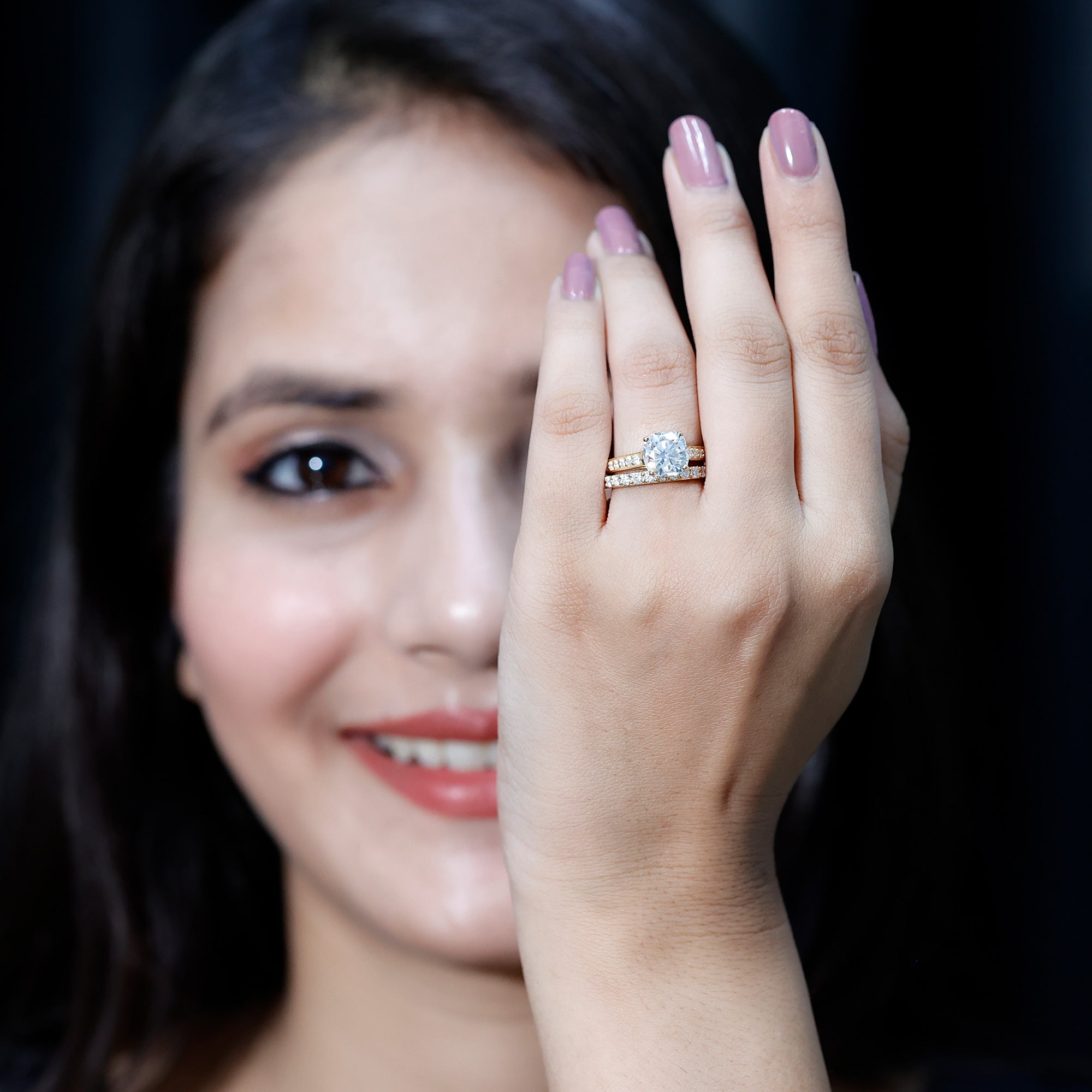 IGI Certified Cushion Cut 3 Carat Lab Grown Diamond Bridal Ring Set for Women Lab - ( E-VS1 ) - Rosec Jewels