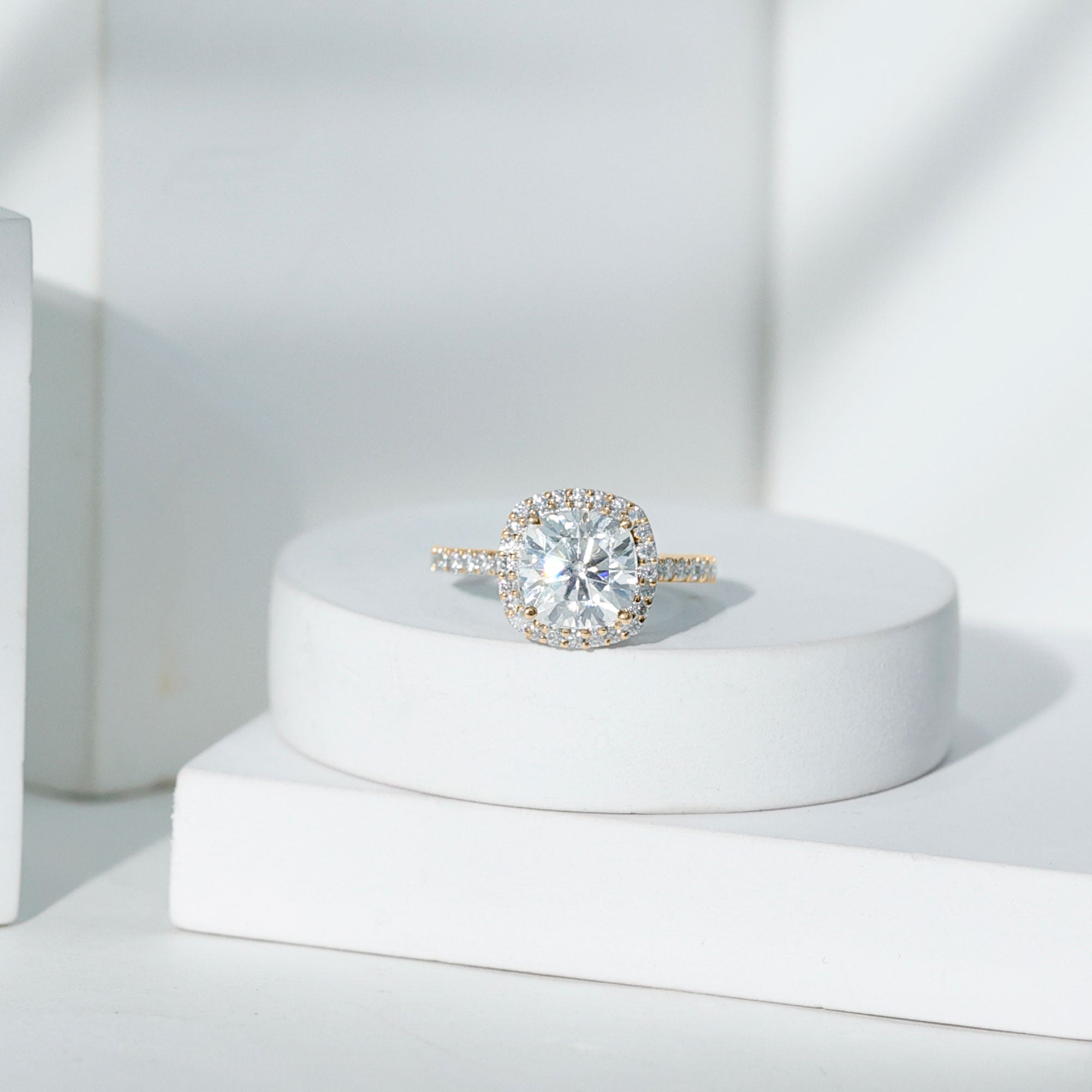 Rosec Jewels-3 Carat Lab Grown Diamond Halo Engagement Ring with IGI Certificate