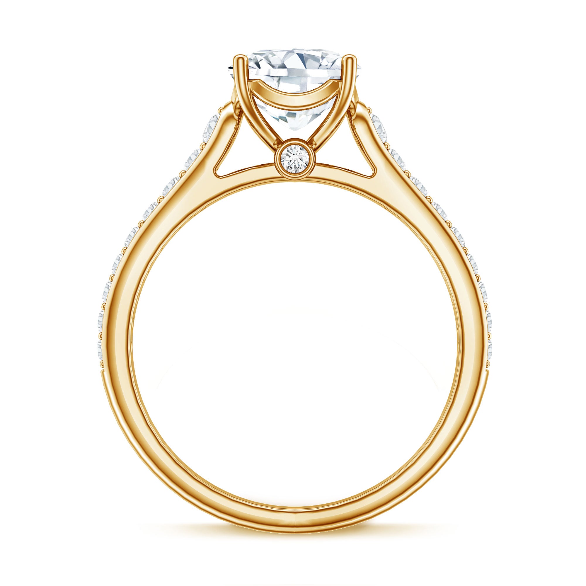 Cushion Cut 2 Carat Lab Grown Diamond Side Stone Engagement Ring IGI Certified Lab - ( E-VS1 ) - Rosec Jewels
