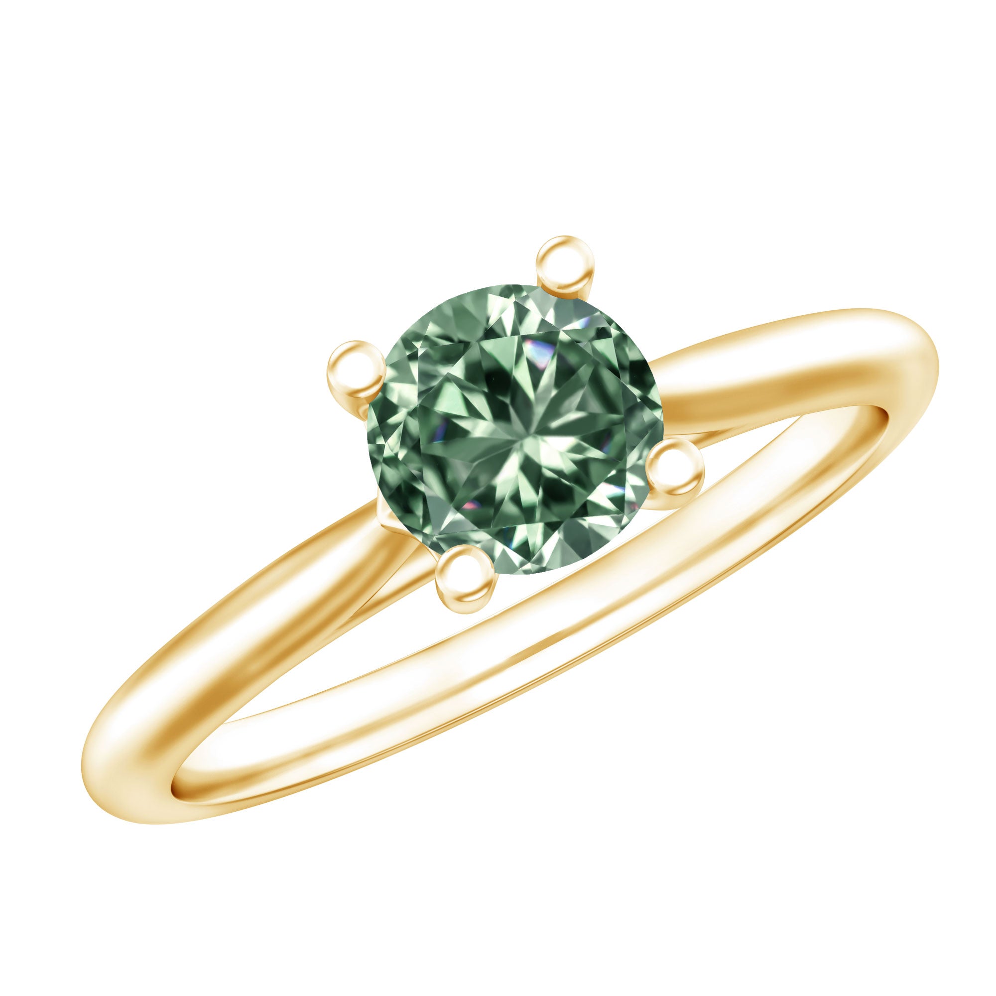 IGI Certified Lab Grown Green Diamond 1 Carat Solitaire Ring for Women Vivid Green - VS1 - Rosec Jewels