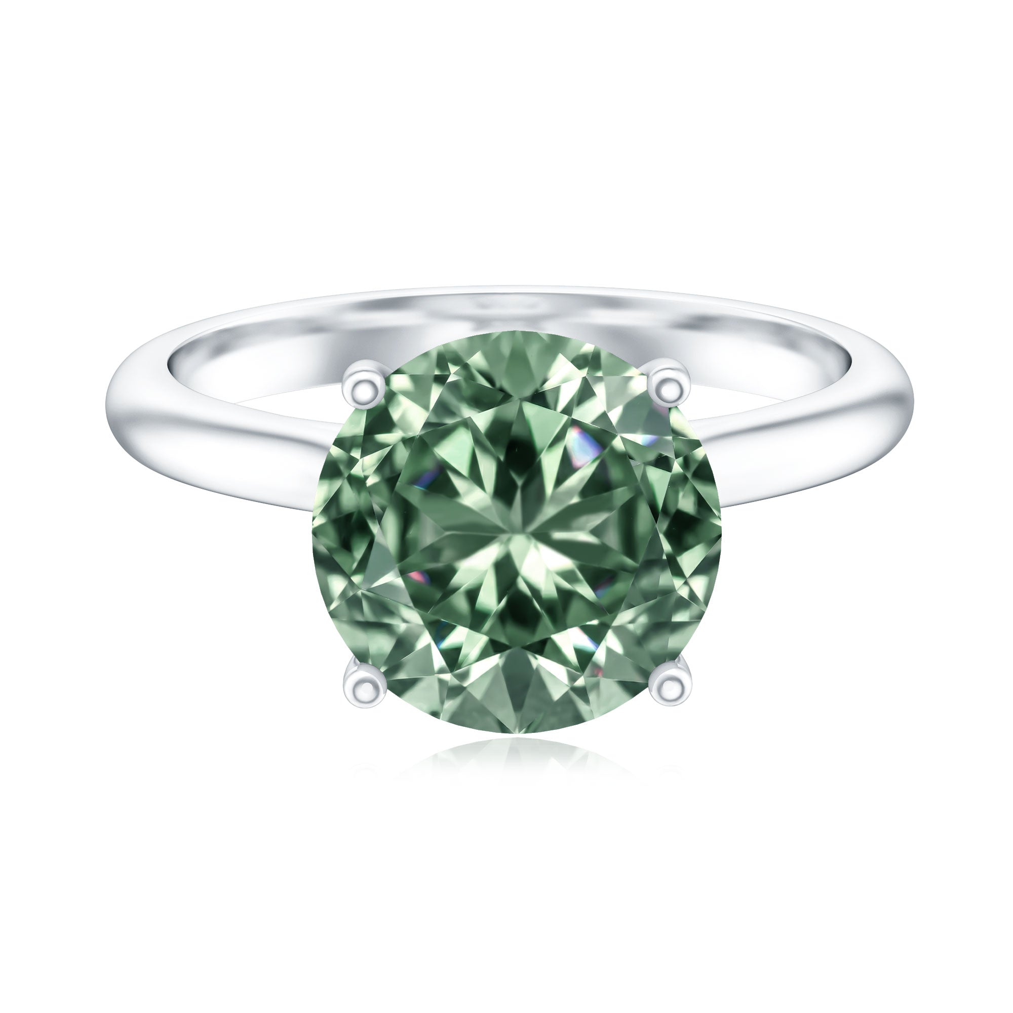 IGI Certified Lab Green Diamond Big Engagement Ring 5 Carat Vivid Green - VS1 - Rosec Jewels