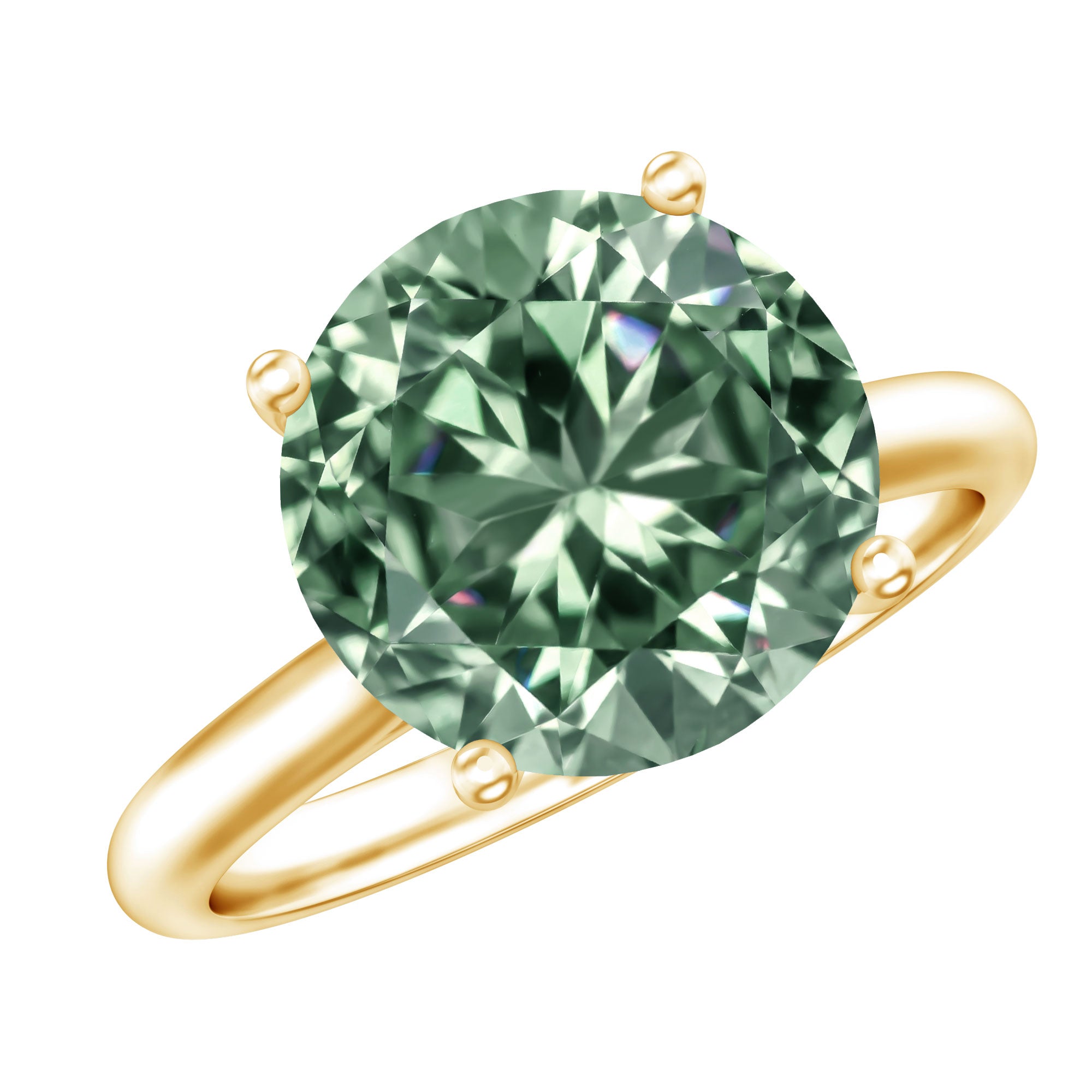 IGI Certified Lab Green Diamond Big Engagement Ring 5 Carat Vivid Green - VS1 - Rosec Jewels