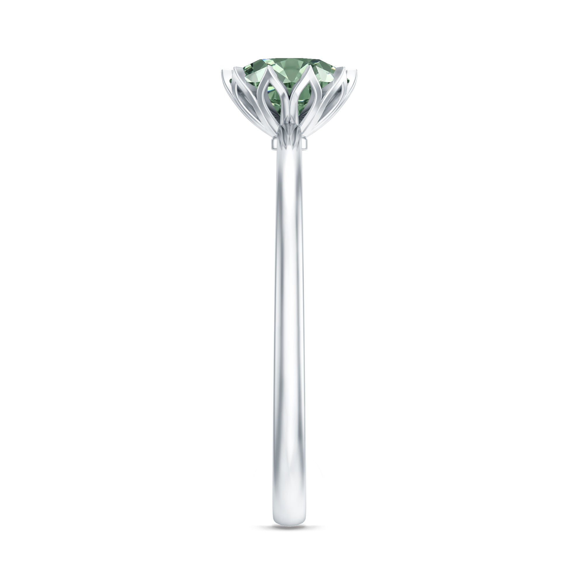1 Carat Lab Grown Green Diamond Lotus Basket Engagement Ring with IGI Certificate Vivid Green - VS1 - Rosec Jewels