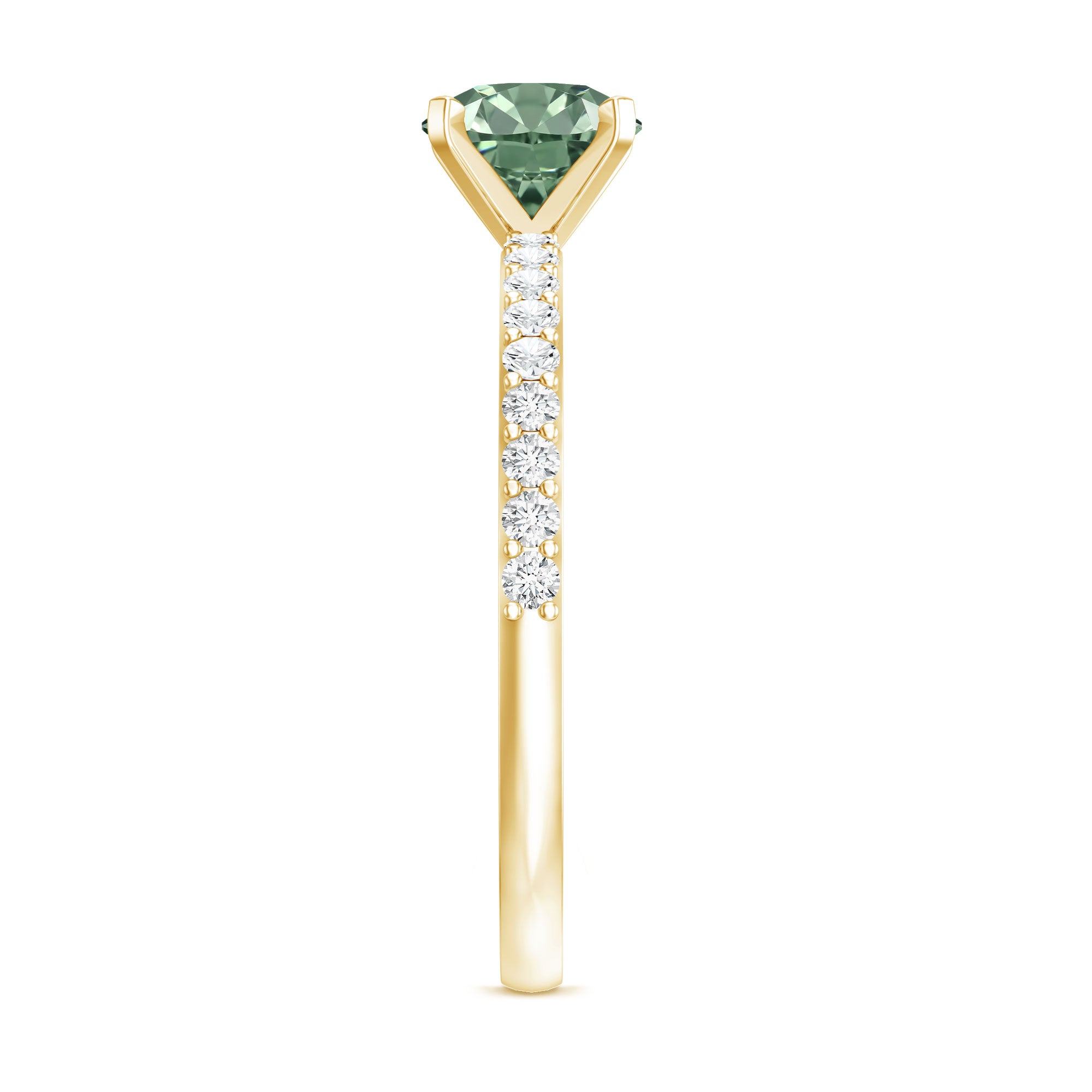 IGI Certified 1 Carat Lab Grown Green and White Diamond Engagement Ring Vivid Green - VS1 - Rosec Jewels