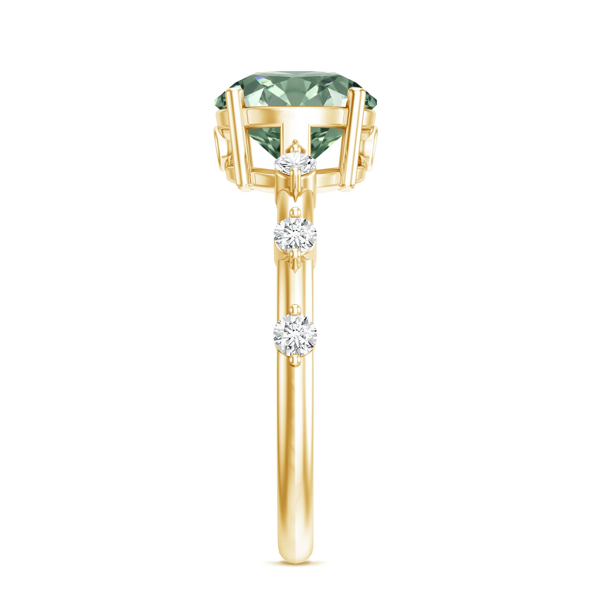Lab Grown 2 Carat Green Diamond Engagement Ring with IGI Certificate Vivid Green - VS1 - Rosec Jewels