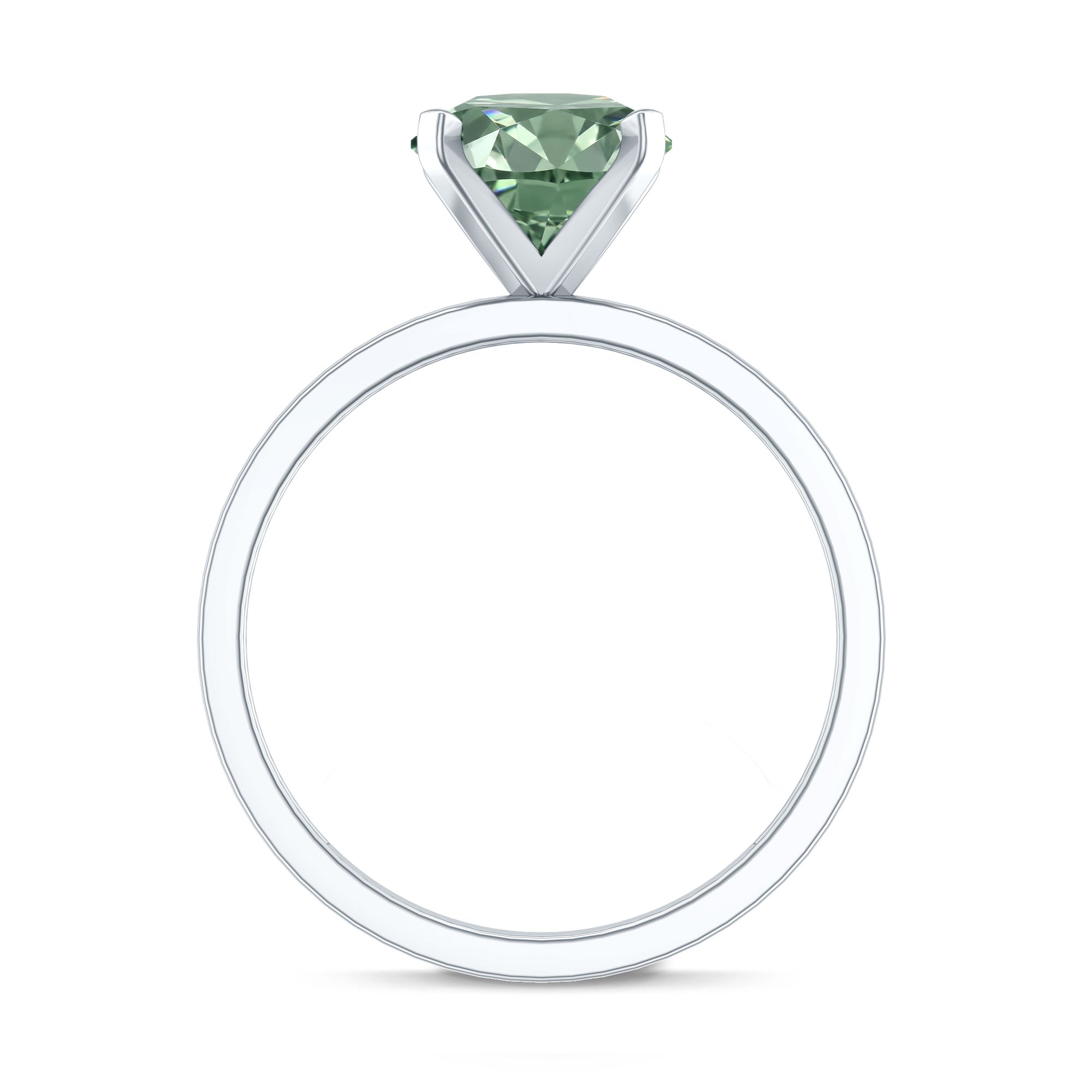 IGI Certified 2 Carat Lab Grown Green Diamond Solitaire Engagement Ring in Peg Head Setting Vivid Green - VS1 - Rosec Jewels
