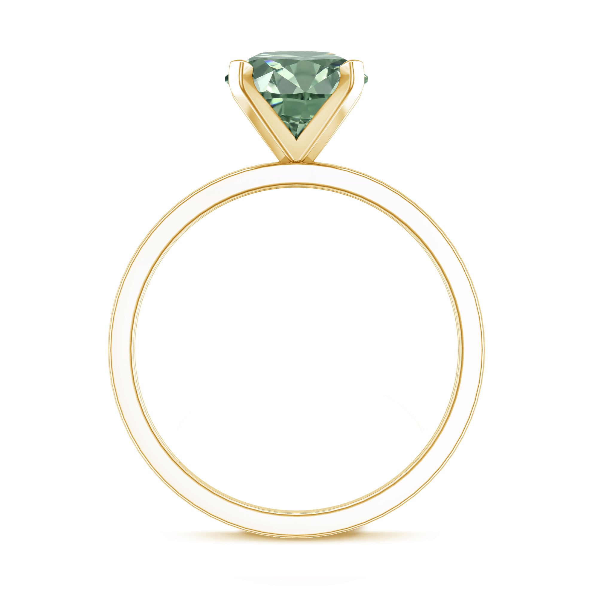 IGI Certified 2 Carat Lab Grown Green Diamond Solitaire Engagement Ring in Peg Head Setting Vivid Green - VS1 - Rosec Jewels