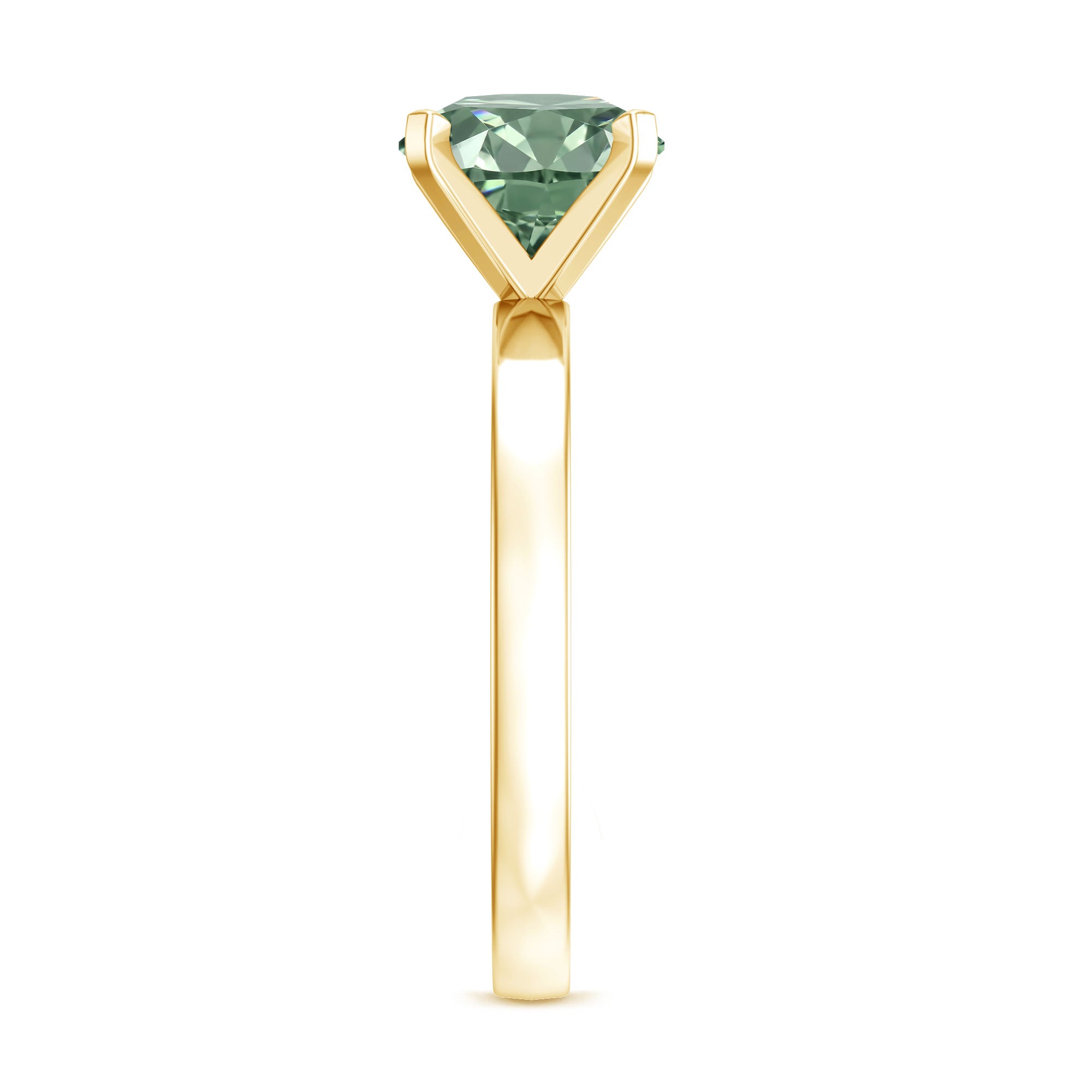 IGI Certified 2 Carat Lab Grown Green Diamond Solitaire Engagement Ring in Peg Head Setting Vivid Green - VS1 - Rosec Jewels