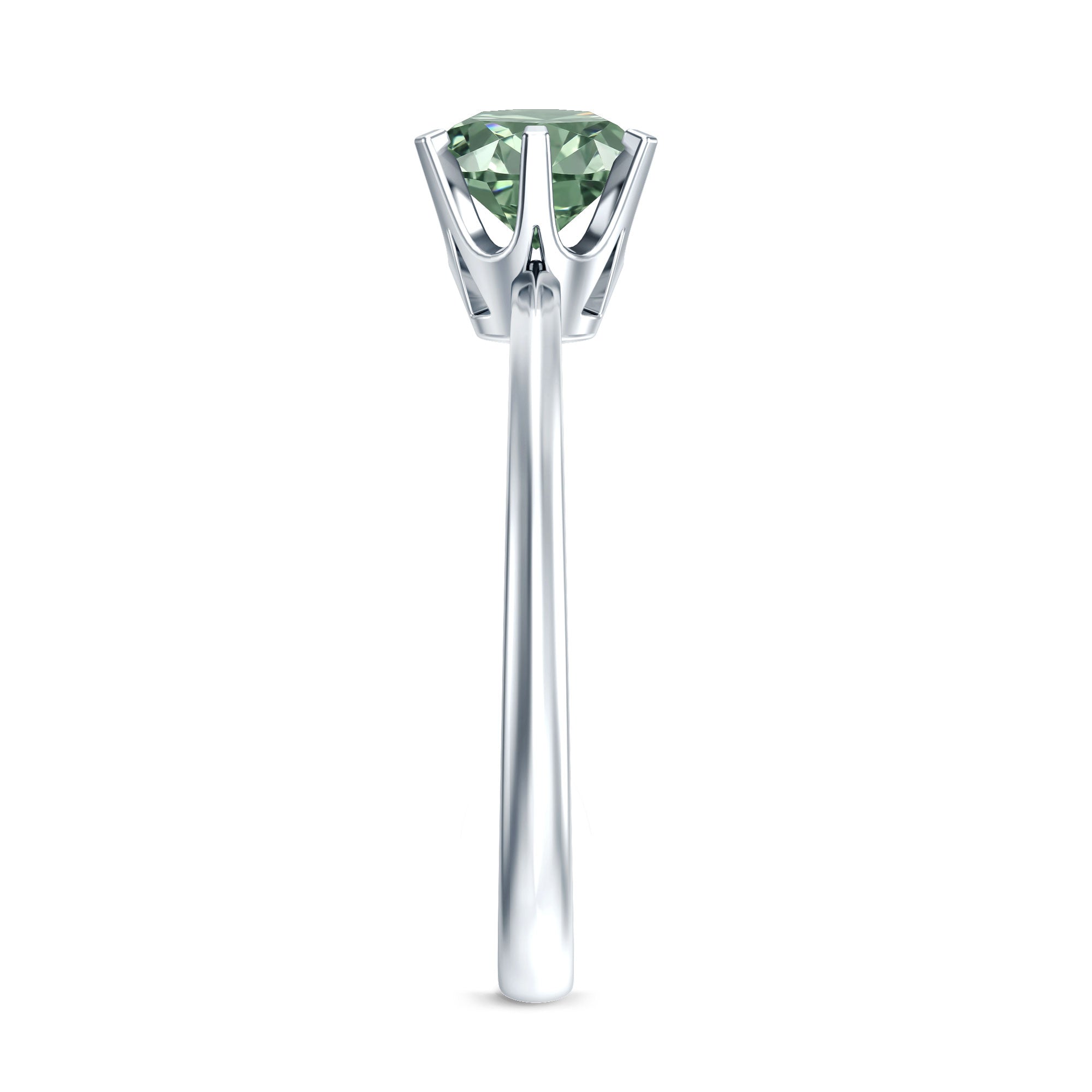 Lab Grown Green Diamond 1 Carat Solitaire Ring with IGI Certificate Vivid Green - VS1 - Rosec Jewels