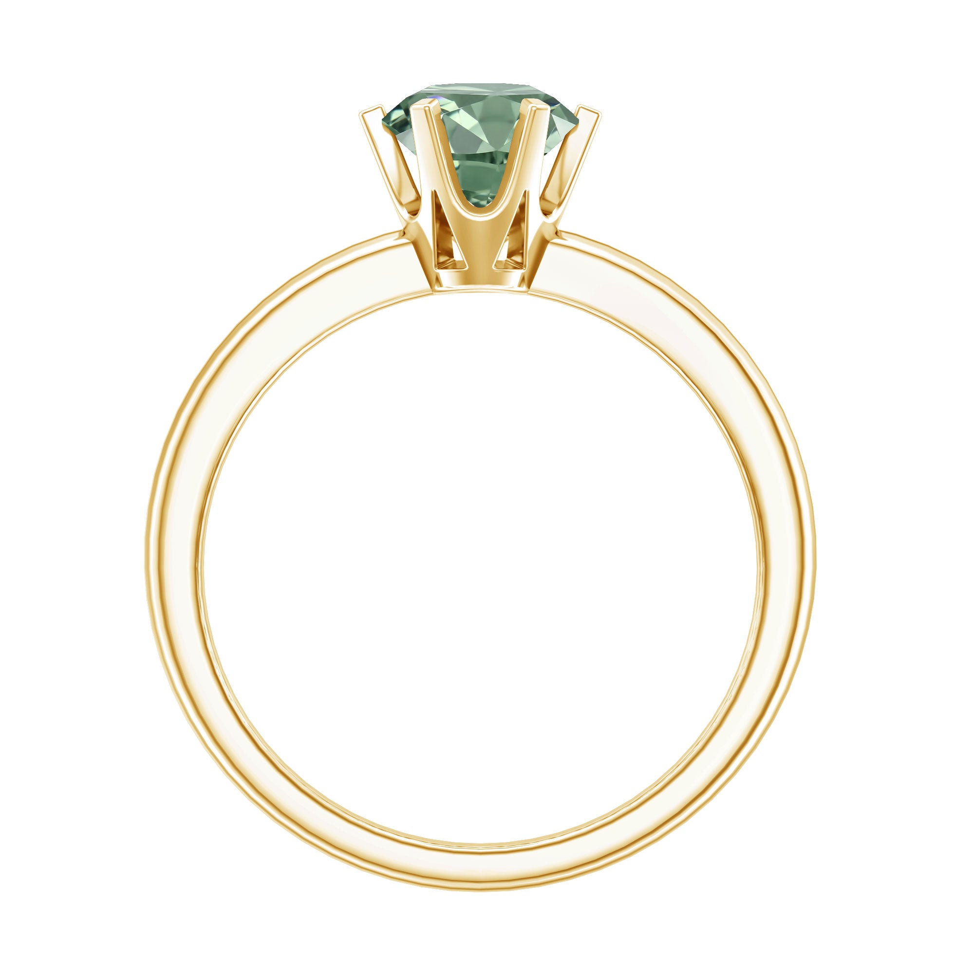 Lab Grown Green Diamond 1 Carat Solitaire Ring with IGI Certificate Vivid Green - VS1 - Rosec Jewels