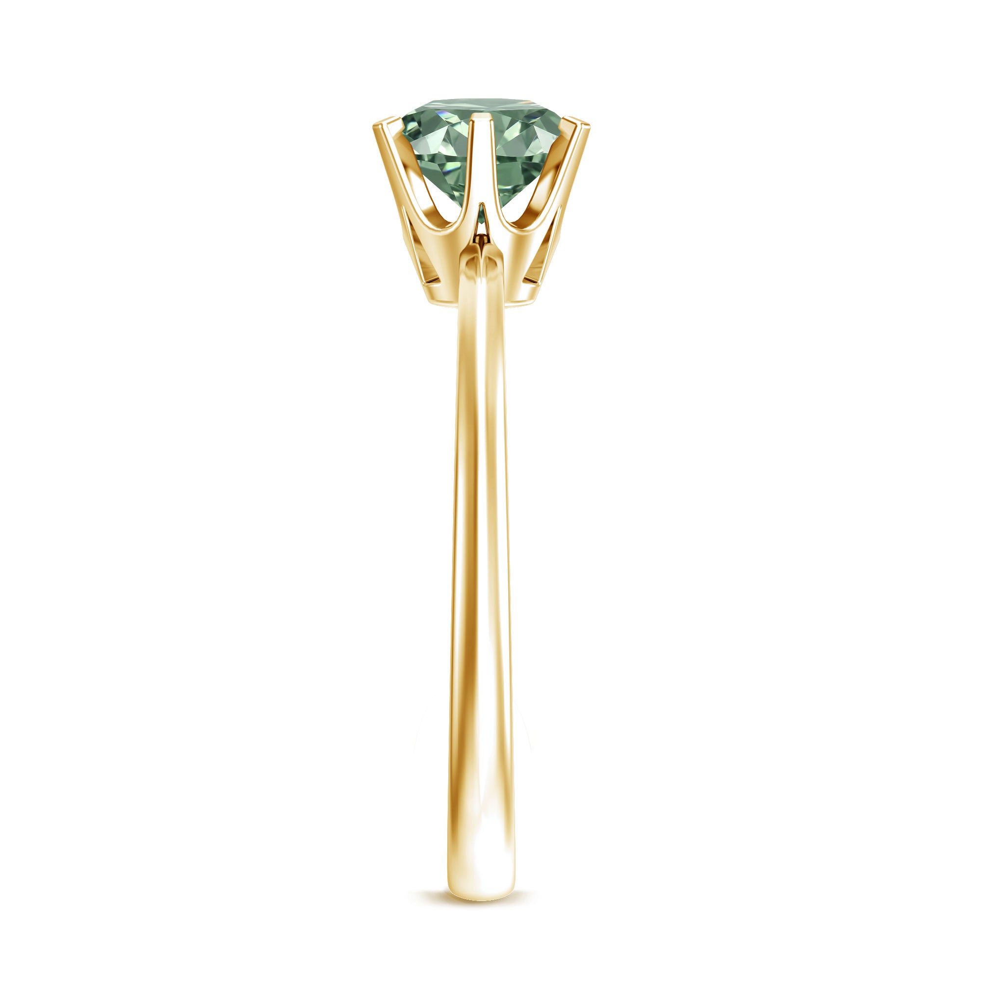 Lab Grown Green Diamond 1 Carat Solitaire Ring with IGI Certificate Vivid Green - VS1 - Rosec Jewels