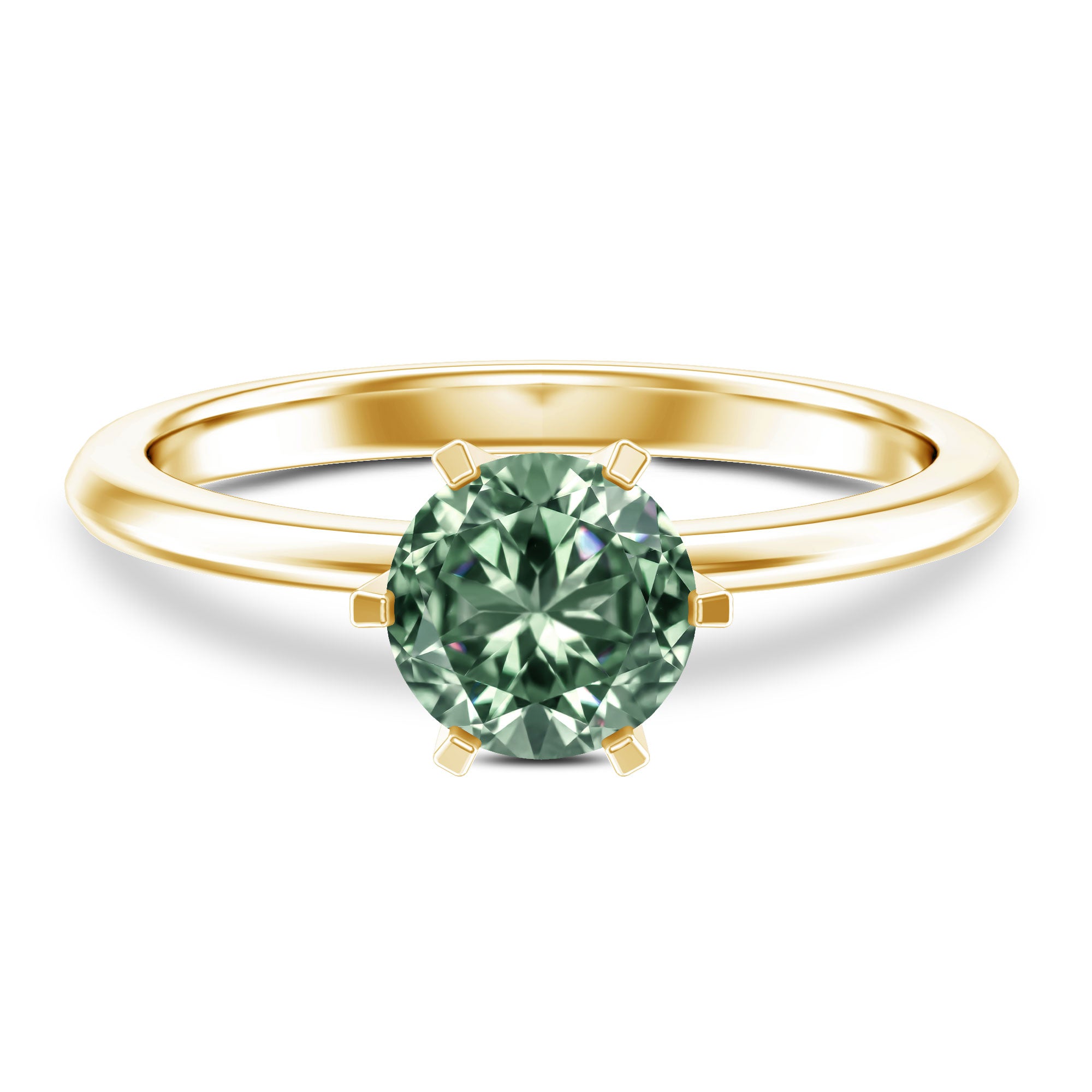 Lab Grown Green Diamond 1 Carat Solitaire Ring with IGI Certificate Vivid Green - VS1 - Rosec Jewels