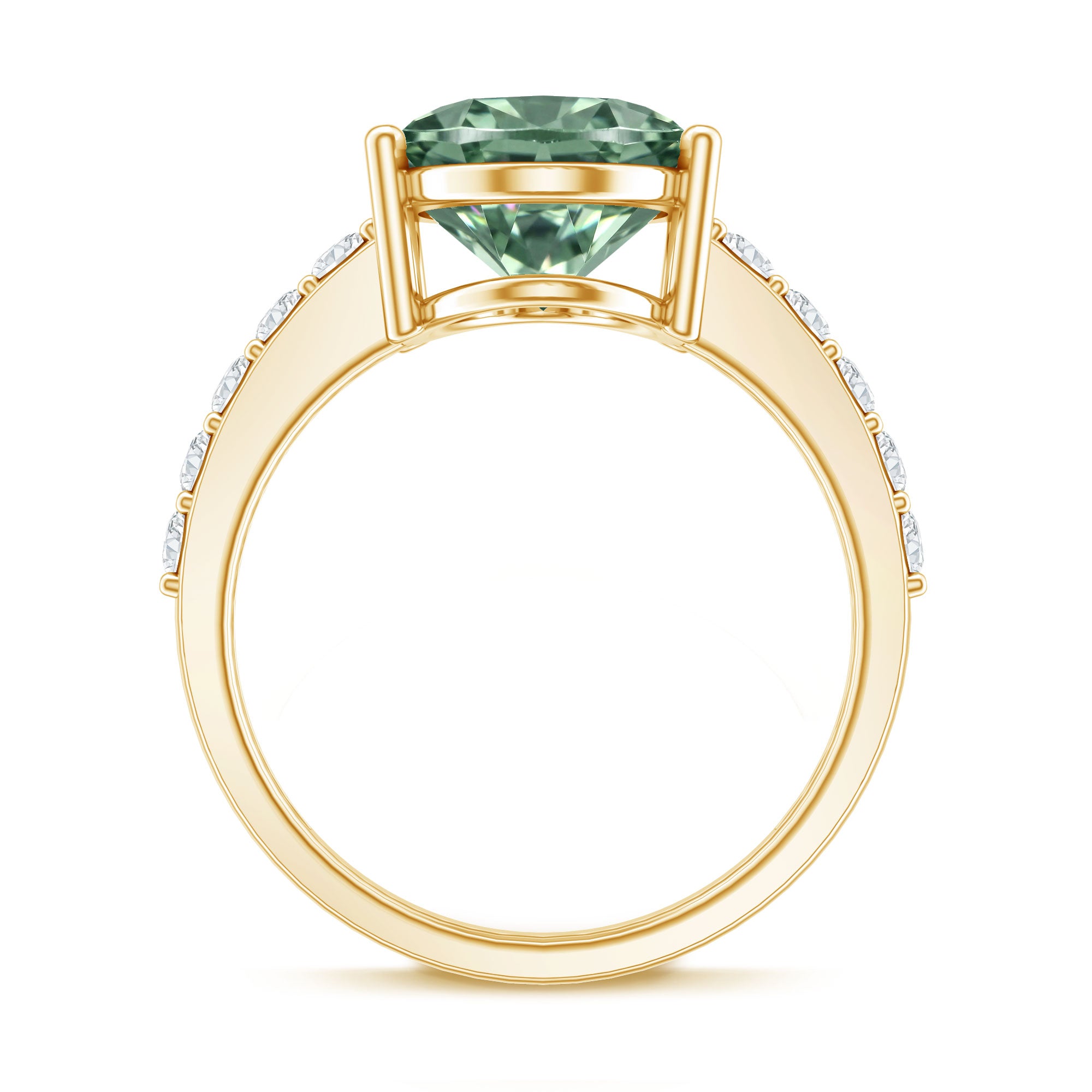 IGI Certified Lab Grown Green Diamond Oval Solitaire Engagement Ring 5 Carat Vivid Green - VS1 - Rosec Jewels
