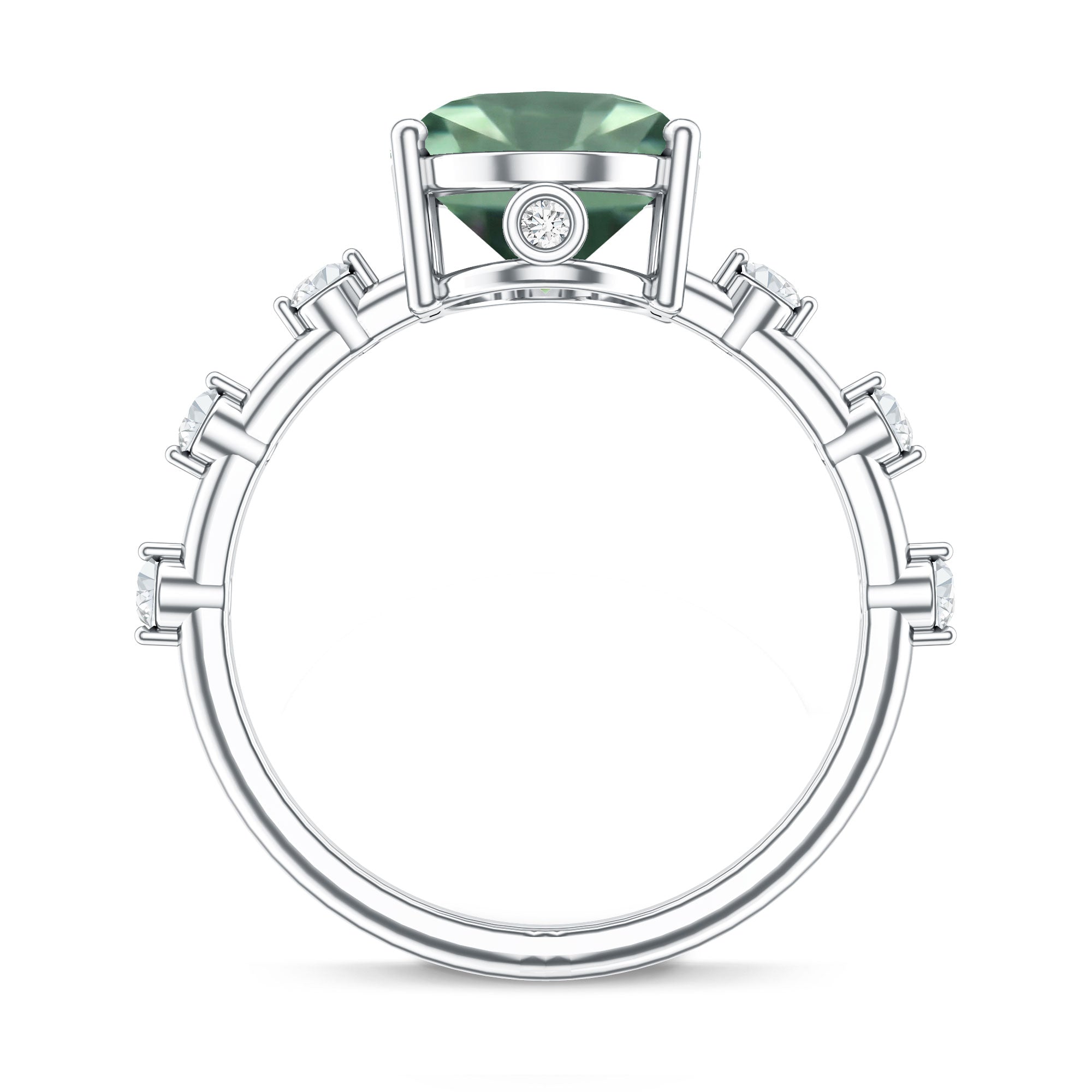 Lab Grown Green Diamond 3 Carat Oval Engagement Ring IGI Certified Vivid Green - VS1 - Rosec Jewels