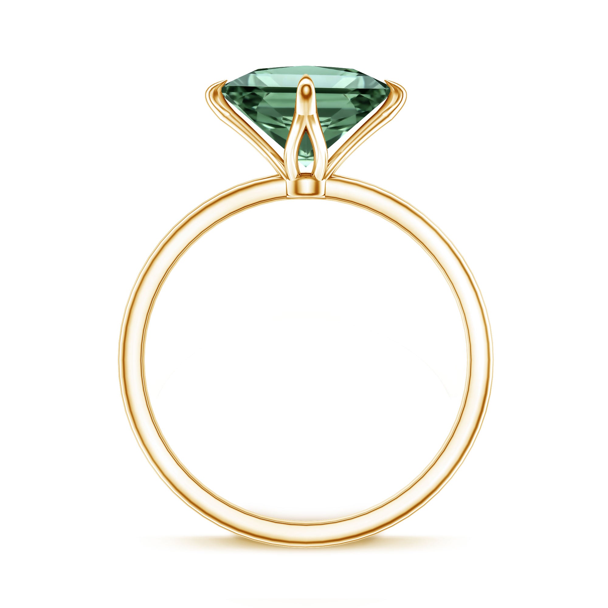 Princess Cut Solitaire Engagement Ring with IGI Certified 2 Carat Lab Created Green Diamond Vivid Green - VS1 - Rosec Jewels