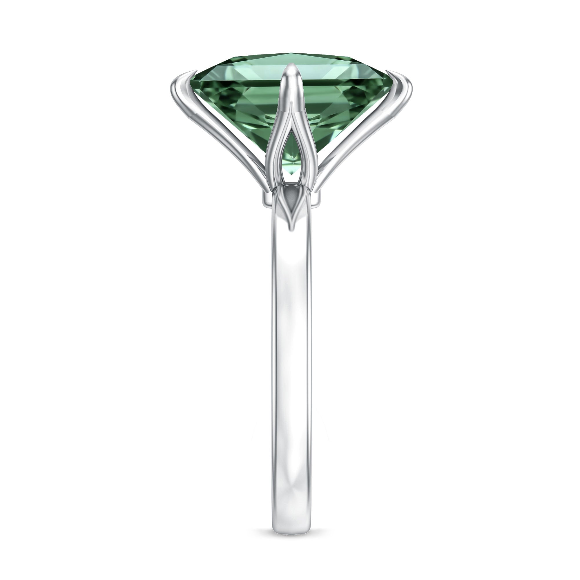 IGI Certified Princess Cut Lab Grown Green Diamond Big Engagement Ring 4 Carat Vivid Green - VS1 - Rosec Jewels