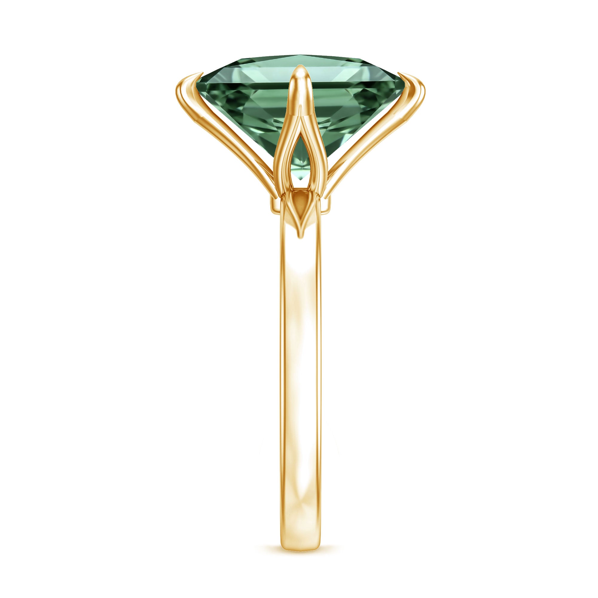 IGI Certified Princess Cut Lab Grown Green Diamond Big Engagement Ring 4 Carat Vivid Green - VS1 - Rosec Jewels