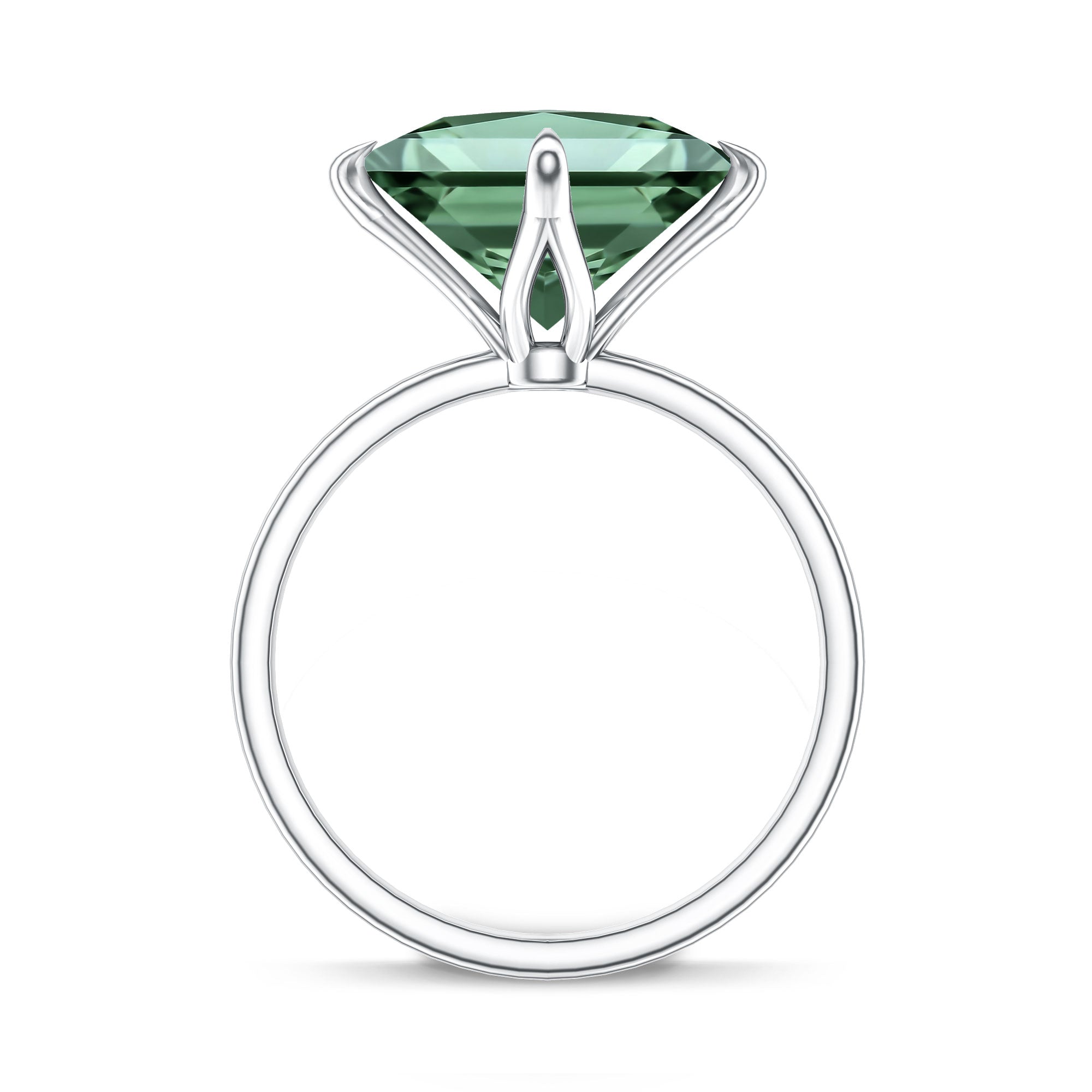 Solitaire 5 Carat Lab Grown Green Diamond Princess Cut Engagement Ring IGI Certified Vivid Green - VS1 - Rosec Jewels