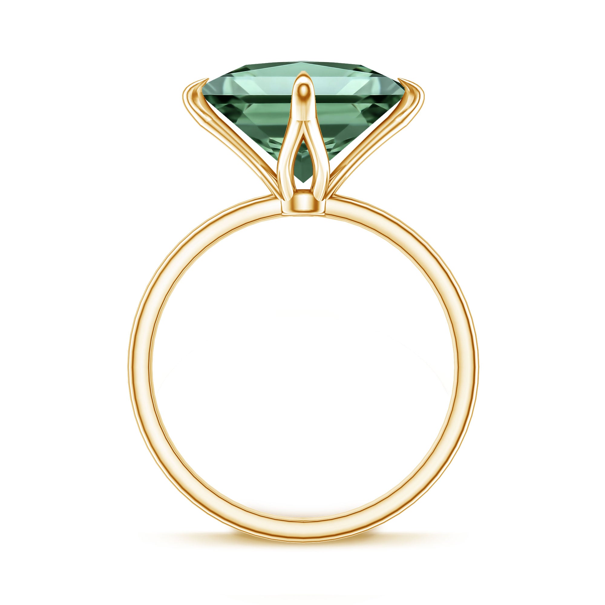 Solitaire 5 Carat Lab Grown Green Diamond Princess Cut Engagement Ring IGI Certified Vivid Green - VS1 - Rosec Jewels