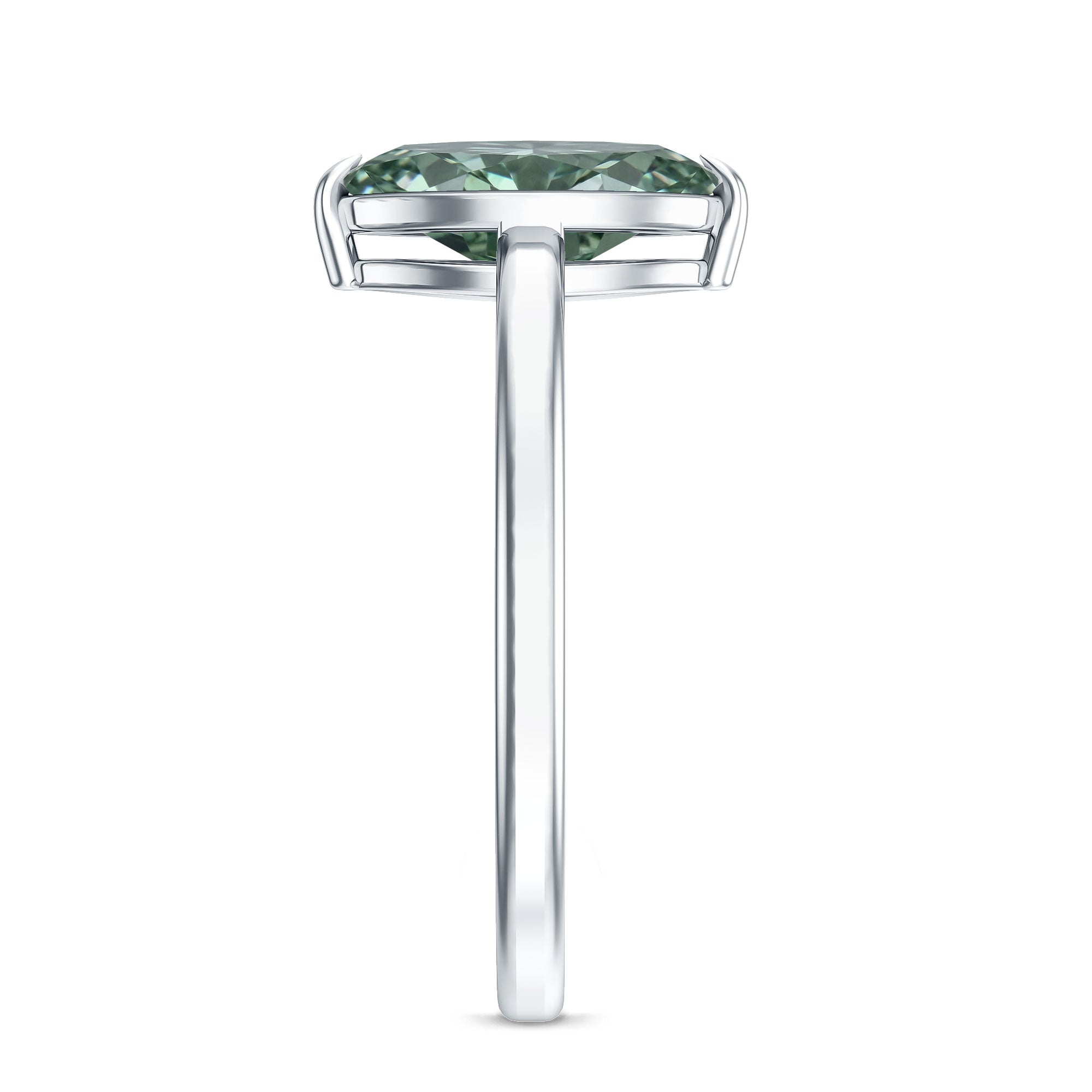 Lab Created 1 Carat Green Diamond Marquise Cut Solitaire Engagement Ring IGI Certified Vivid Green - VS1 - Rosec Jewels
