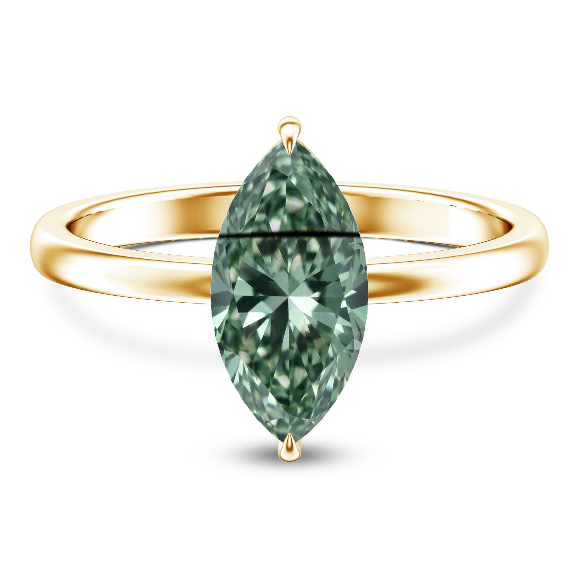 IGI Certified 2 Carat Lab Green Diamond Marquise Engagement Ring for Women Vivid Green - VS1 - Rosec Jewels