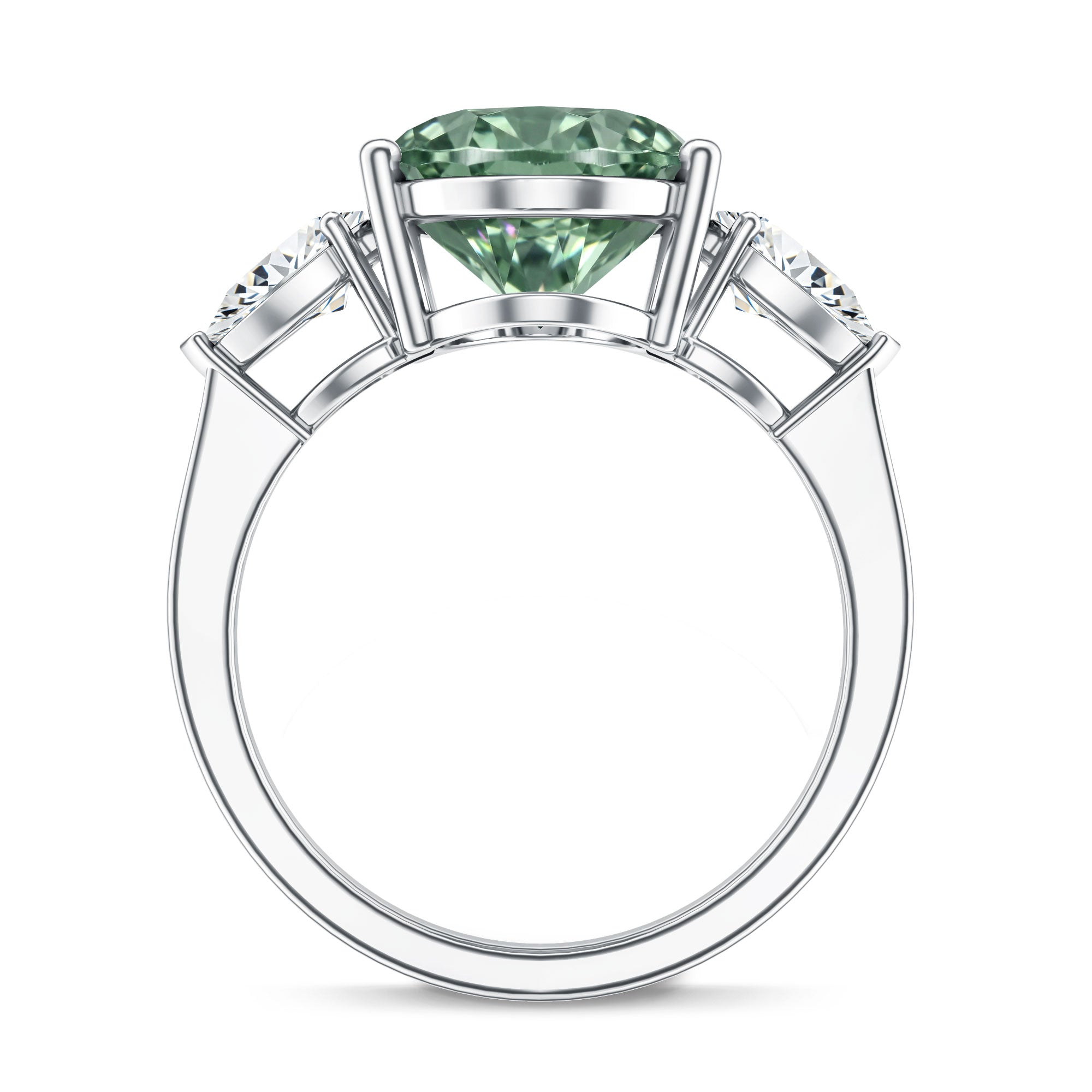 5 Carat IGI Certified Lab Grown Green Diamond Oval Statement Engagement Ring Vivid Green - VS1 - Rosec Jewels