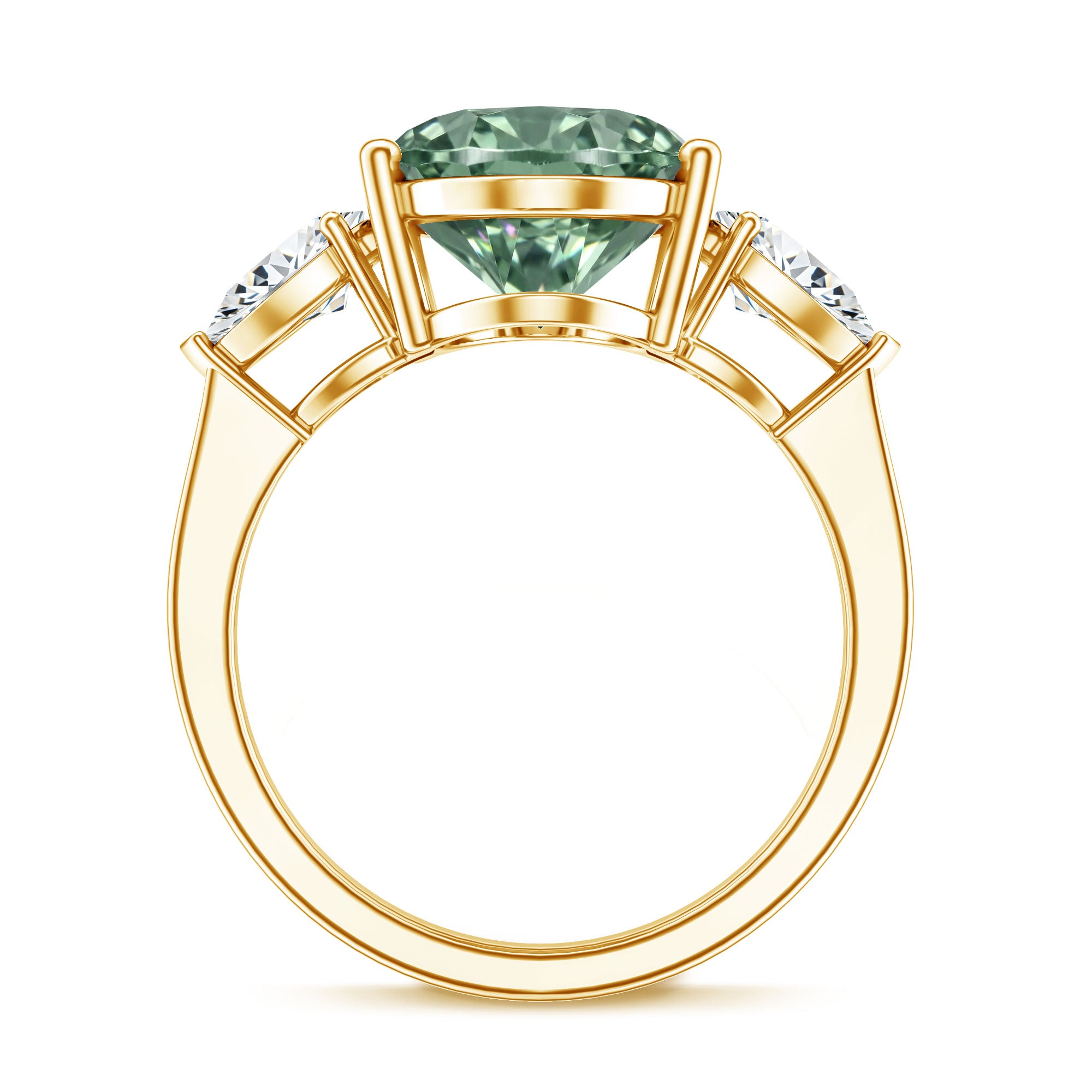 5 Carat IGI Certified Lab Grown Green Diamond Oval Statement Engagement Ring Vivid Green - VS1 - Rosec Jewels