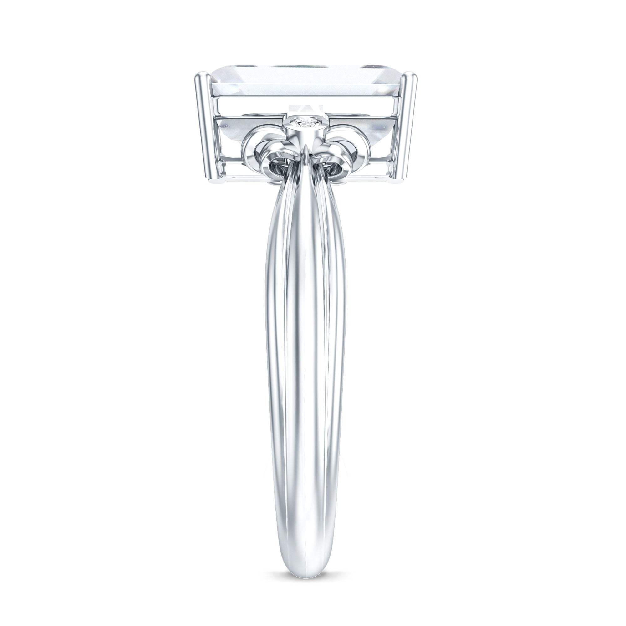 Emerald Cut Lab Grown Diamond 3 Carat Engagement Ring IGI Certified Lab - ( E-VS1 ) - Rosec Jewels