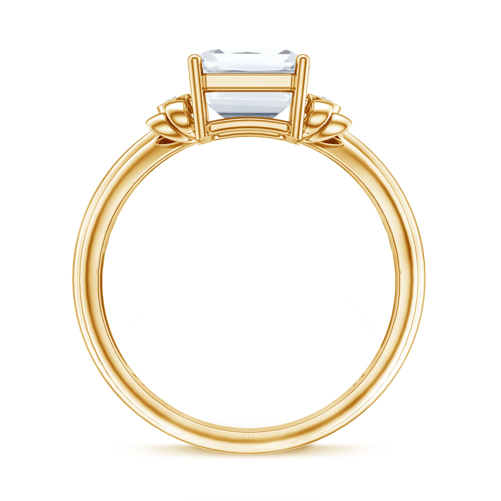 Emerald Cut Lab Grown Diamond 3 Carat Engagement Ring IGI Certified Lab - ( E-VS1 ) - Rosec Jewels