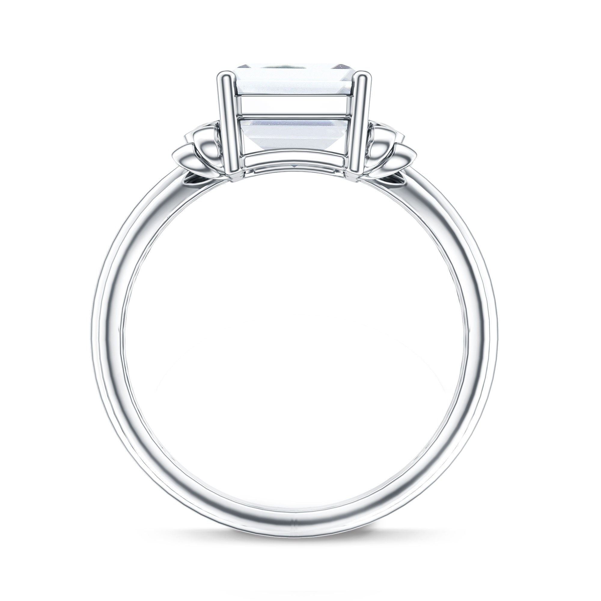 IGI Certified 4 Carat Emerald Cut Lab Grown Diamond Solitaire Engagement Ring with Bow Lab - ( E-VS1 ) - Rosec Jewels