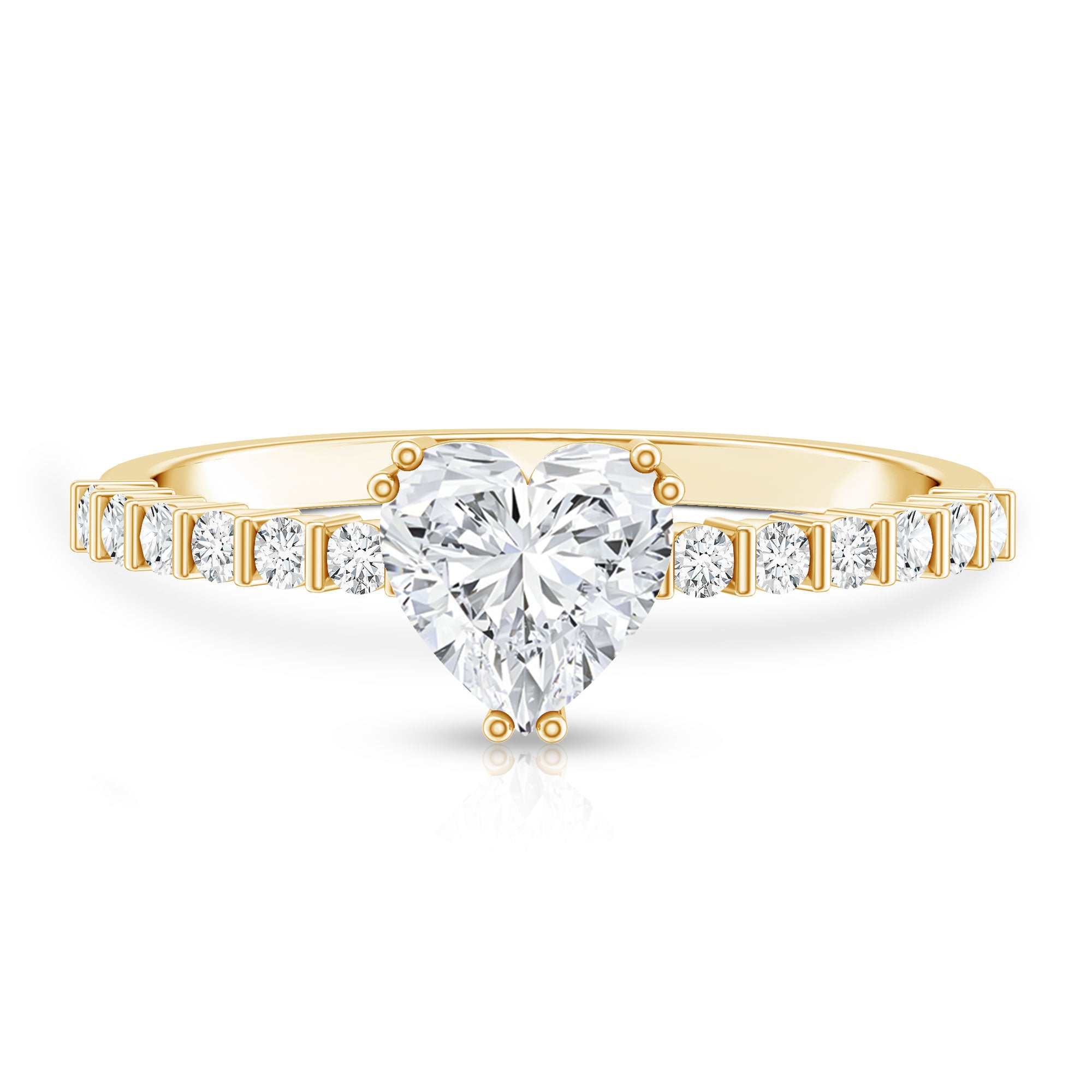 IGI Certified Lab Grown Diamond 1 Carat Heart Engagement Ring for Women Lab - ( E-VS1 ) - Rosec Jewels