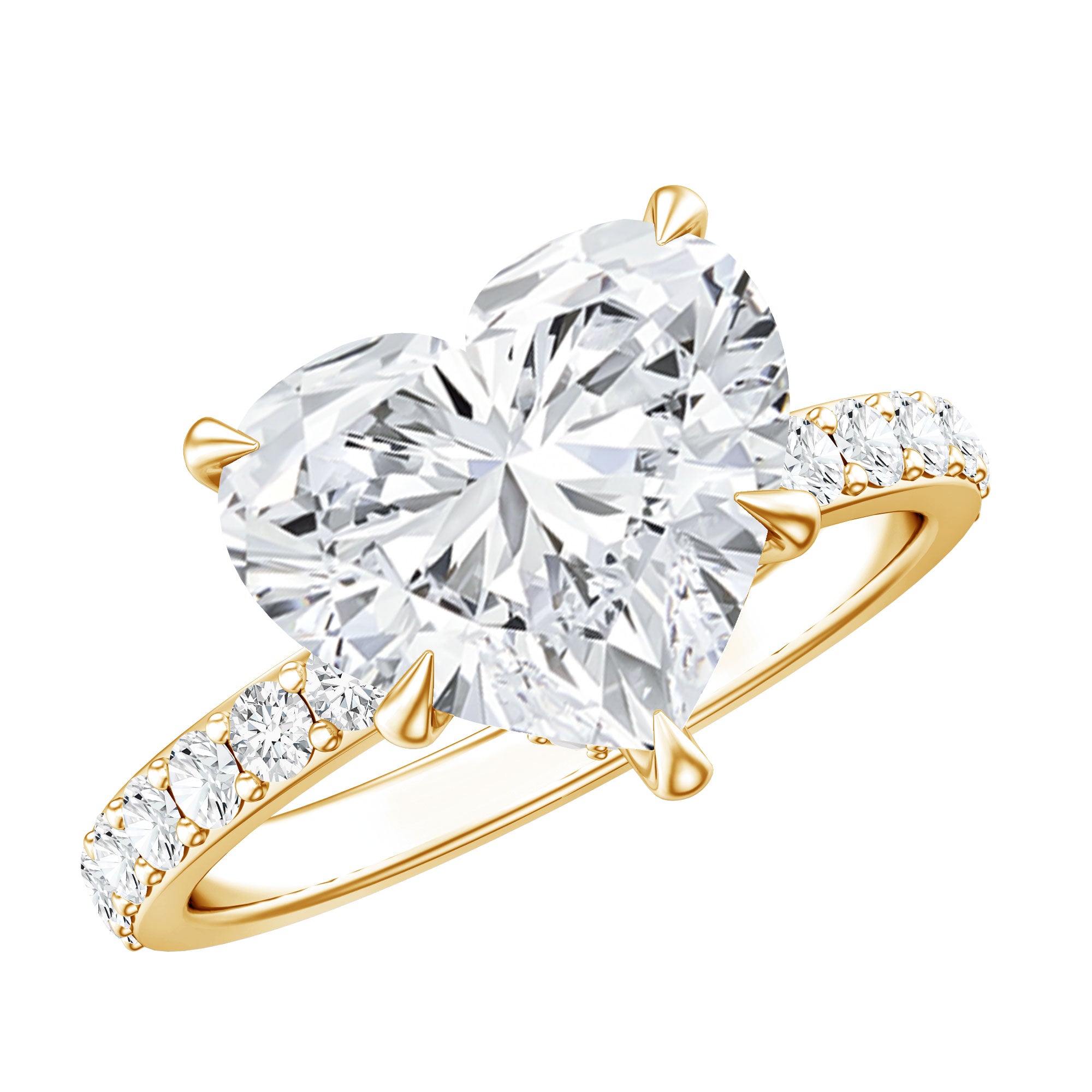 IGI Certified 4 Carat Lab Grown Diamond Heart Engagement Ring for Women Lab - ( E-VS1 ) - Rosec Jewels