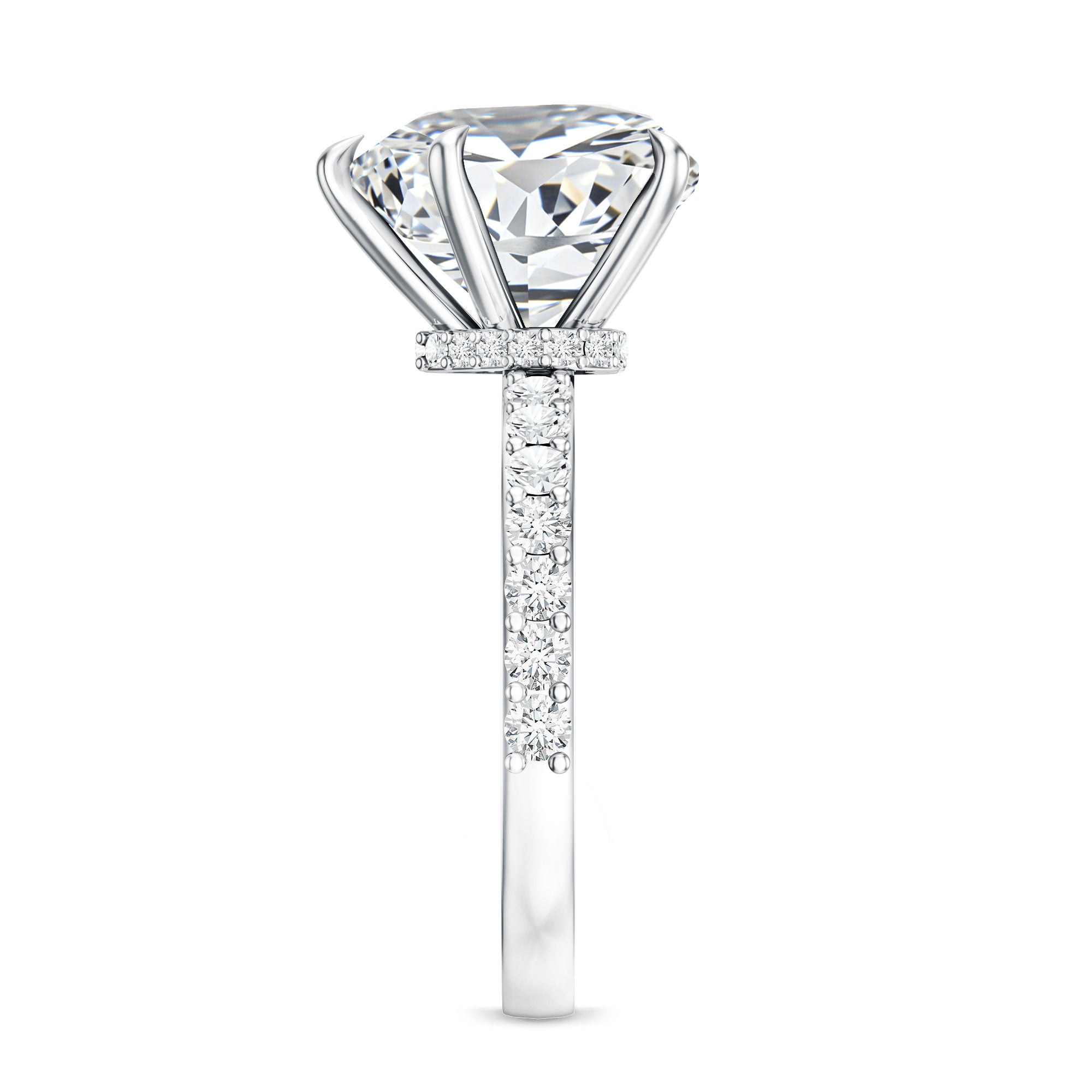 Solitaire Heart Engagement Ring with 5 Carat IGI Certified Lab Grown Diamond Lab - ( E-VS1 ) - Rosec Jewels