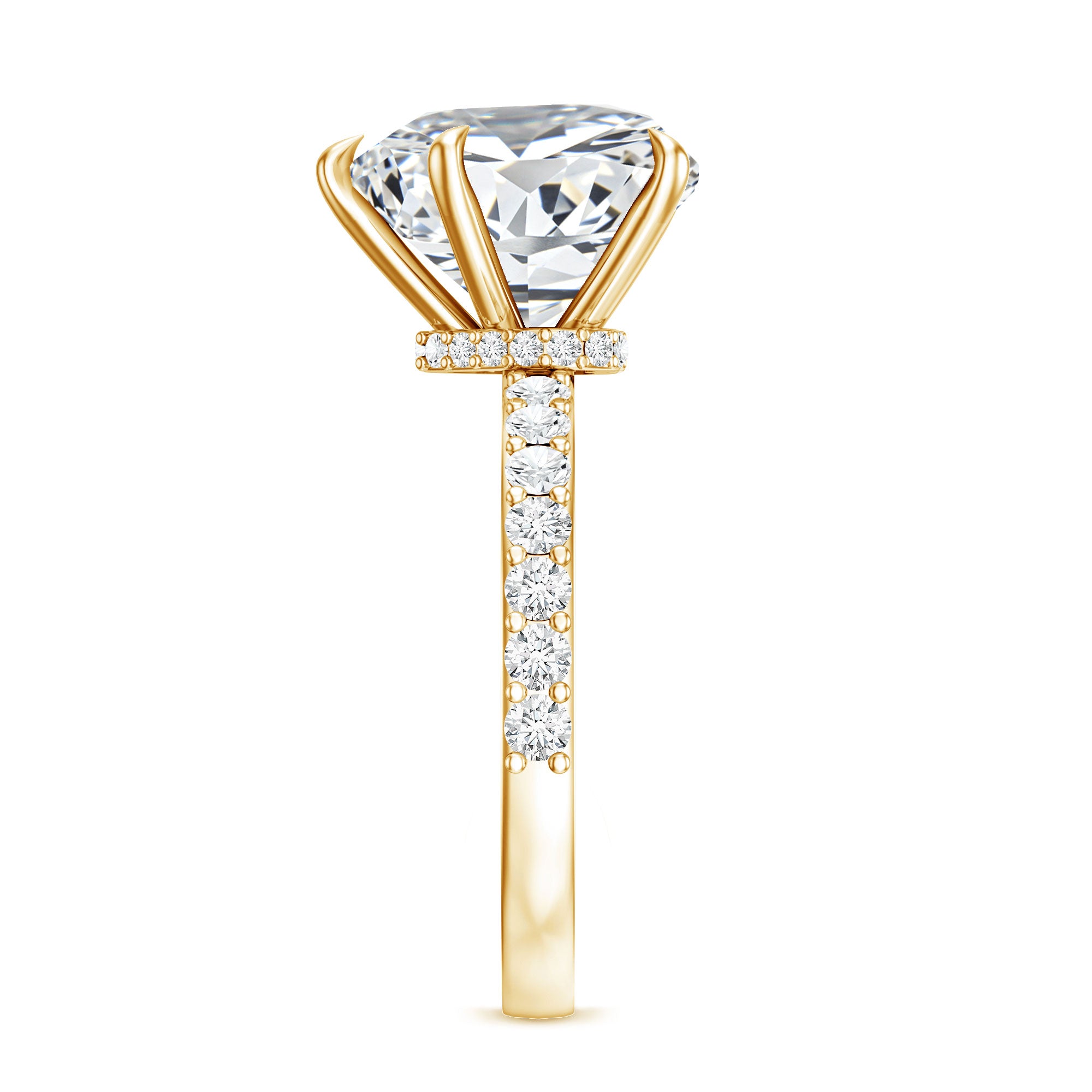 Solitaire Heart Engagement Ring with 5 Carat IGI Certified Lab Grown Diamond Lab - ( E-VS1 ) - Rosec Jewels